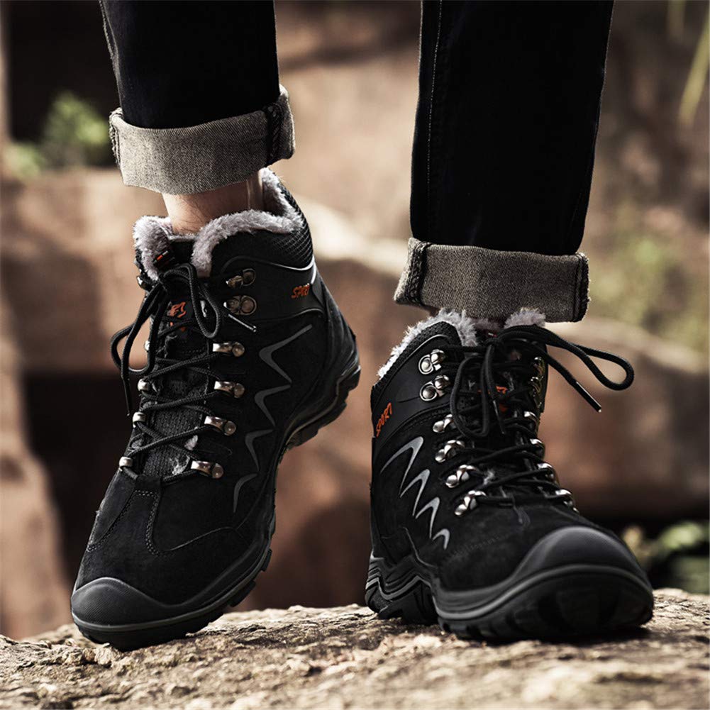 Men's High Top Sneakers - Winter Warm Climbing Hiking Shoes with Lace-Up Ankle Support | Waterproof Outdoor Boots for Trail Running, Snow Walking & Casual Wear