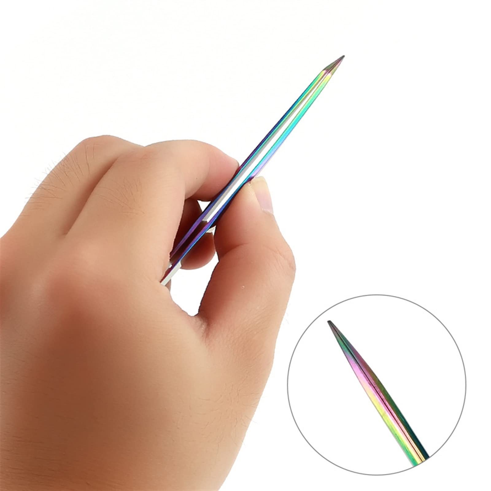 Professional Lash Tweezers & Nail Auger Pick - Curved & Straight Makeup Tweezers for Eyelash Extensions, Grafting & Nail Enhancement (Color 04, 2-Pack) - Perfect for Salon Professionals & DIY Beauty Enthusiasts