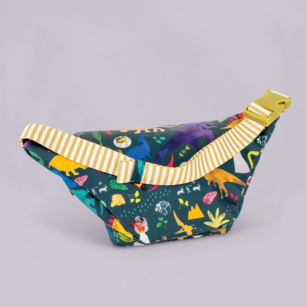 Floss & Rock Dinosaur Print Belt Bag - Stylish Waist Pack for Travel, Hiking & Everyday Use