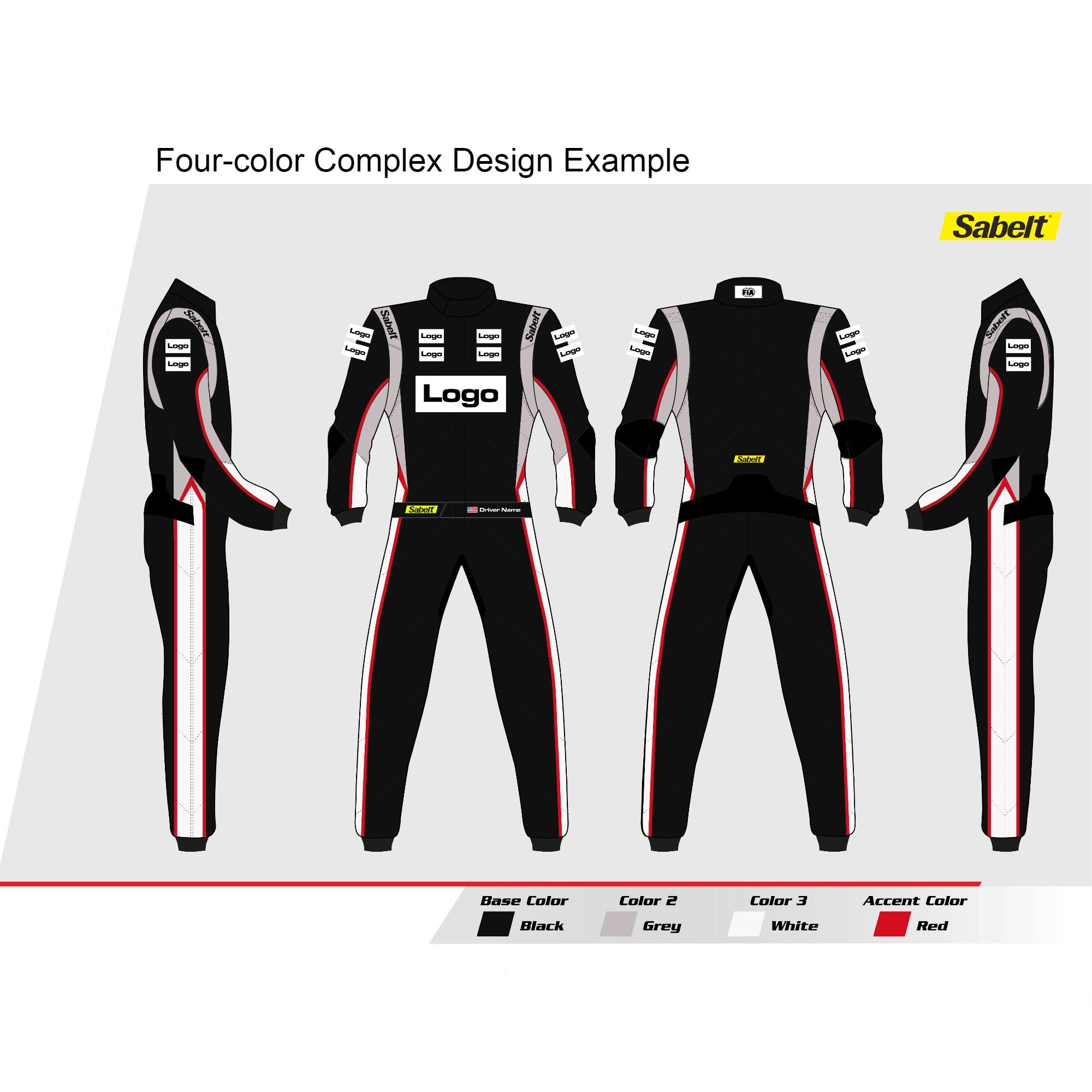 Sabelt TS 10 Custom Printed Racing Suit - High Performance Fireproof Racewear for Motorsports, Track Days & Professional Drivers