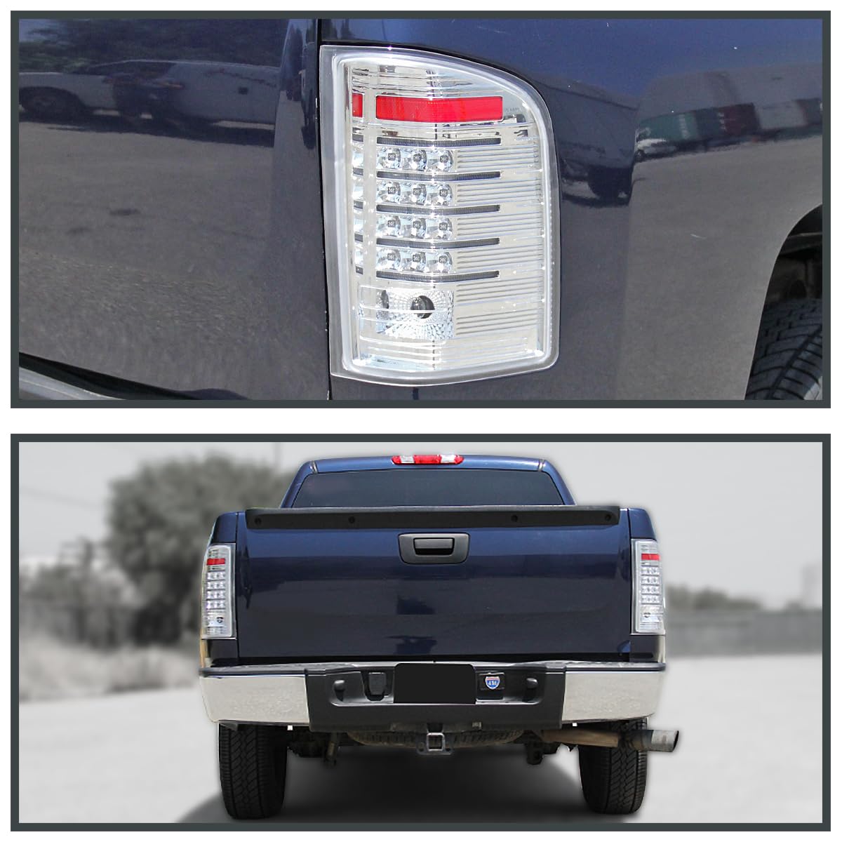 Spec-D Tuning LED Black Tail Lights for 2007-2013 Chevy Silverado 1500 & 2007-2014 Silverado 2500HD/3500HD - Left & Right Pair Assembly - Enhanced Night Visibility & Style Upgrade for Pickup Trucks