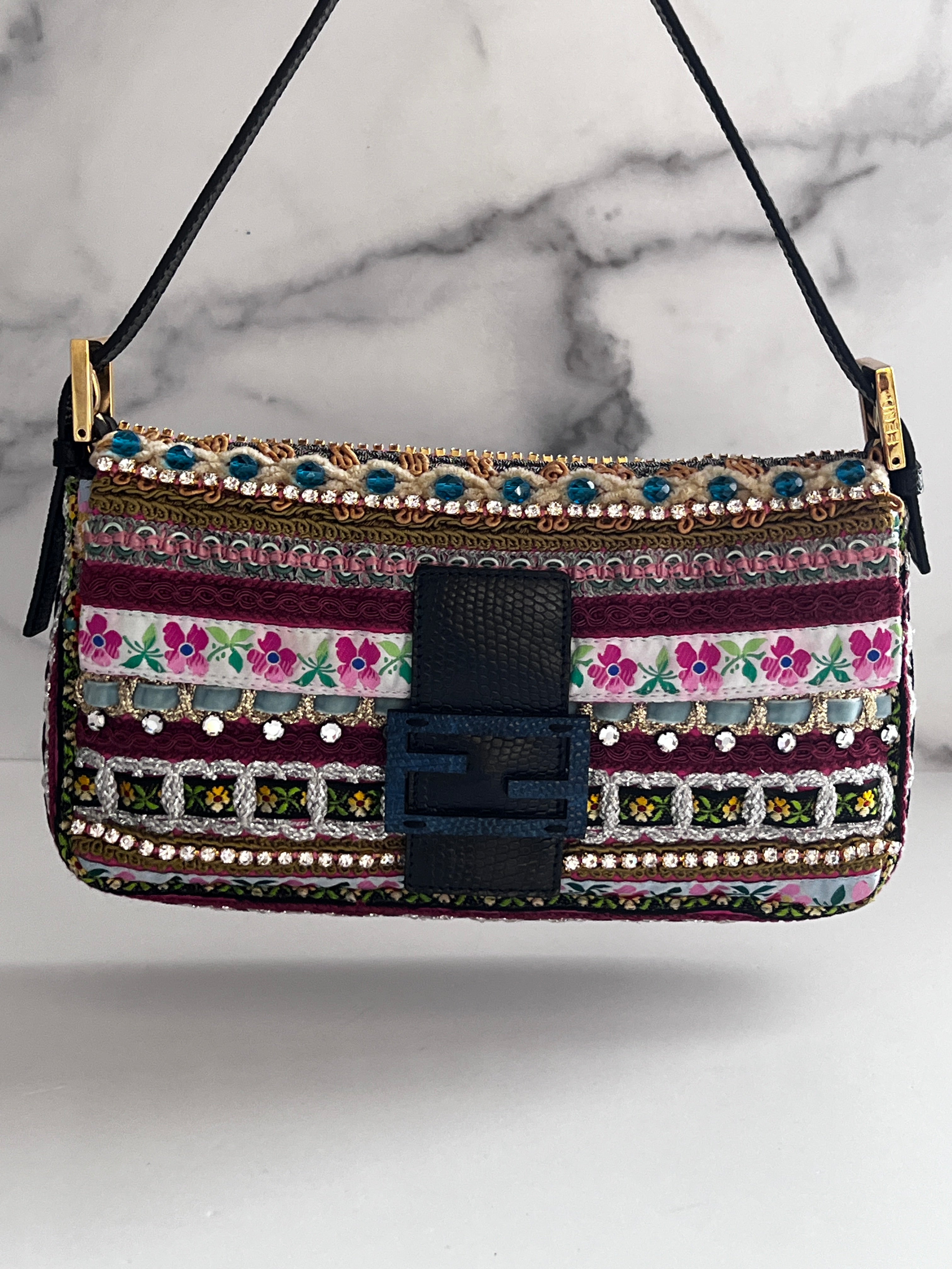Vintage Fendi Passementerie Baguette Handbag - Luxury Designer Shoulder Bag for Women | Perfect for Parties, Date Nights & Special Occasions