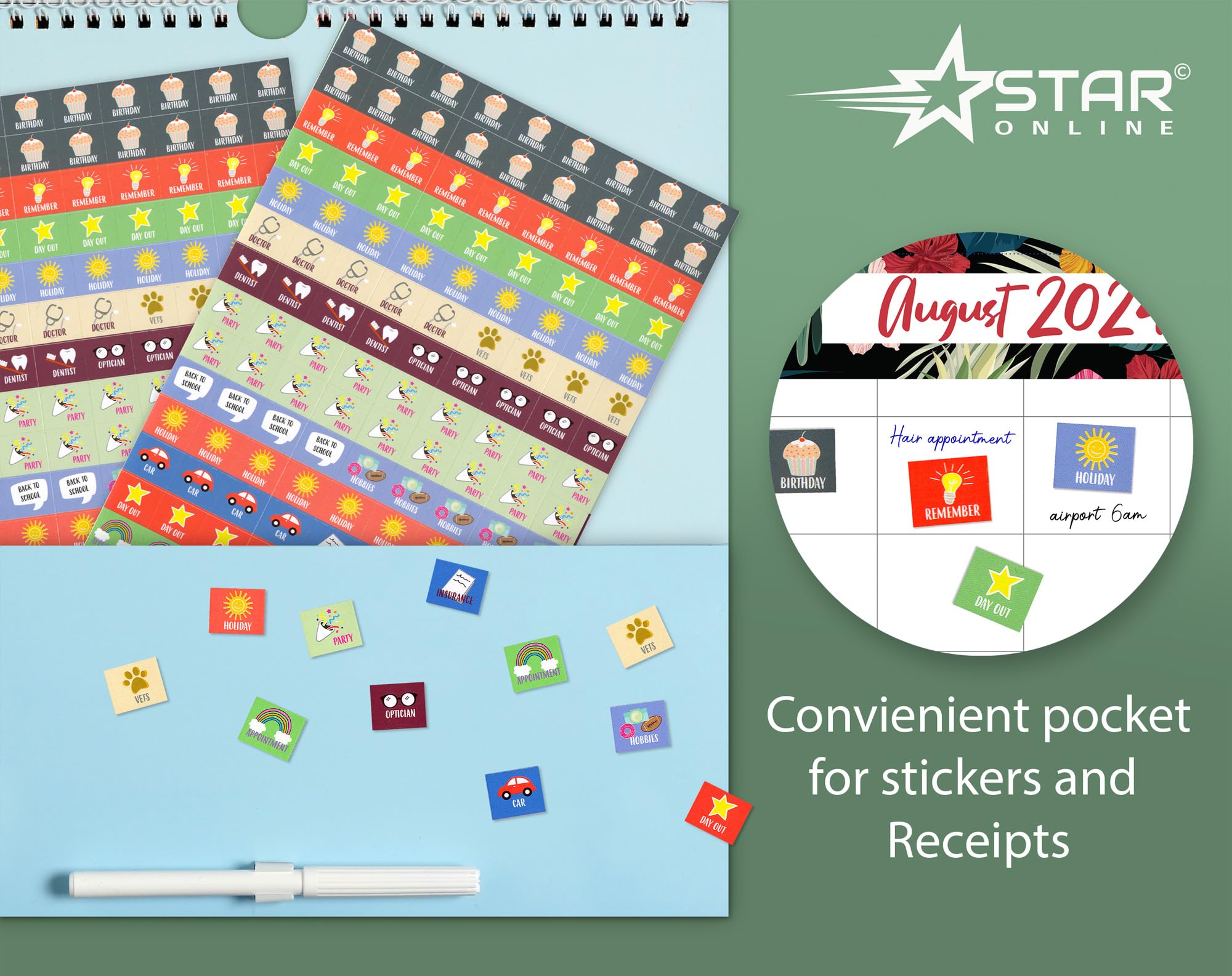 2024-2025 Large Family Wall Planner - 17 Month Weekly Calendar with 5 Columns, Memo Pad, Shopping List & Stickers (Aug 2024-Dec 2025) | Perfect for Home Organization, School Schedules & Office Planning