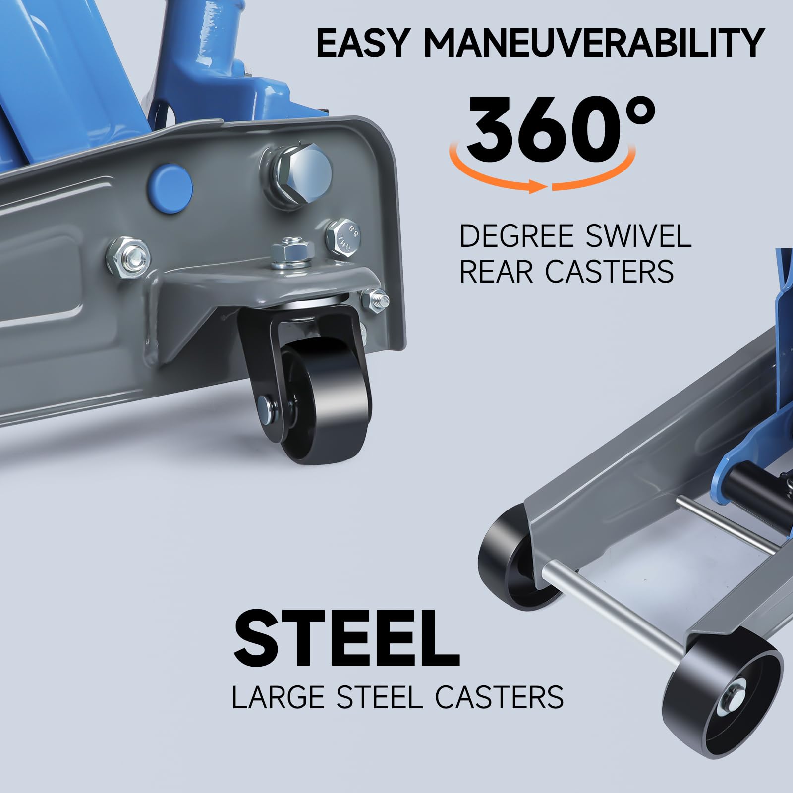 3 Ton Low Profile Floor Jack - Heavy Duty Carbon Steel Hydraulic Car Jack with Wheels (5.31