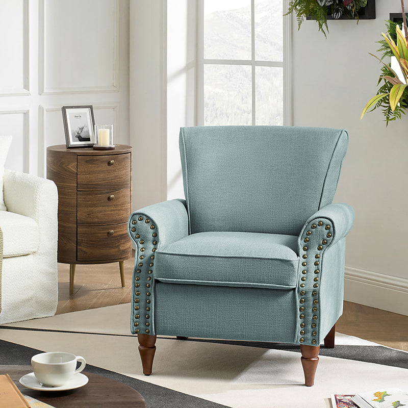 Hypanis Upholstered Armchair with Solid Wood Legs - Modern Living Room Accent Chair for Home, Office & Reading Nook - Comfortable Lounge Chair for Relaxing & Decor