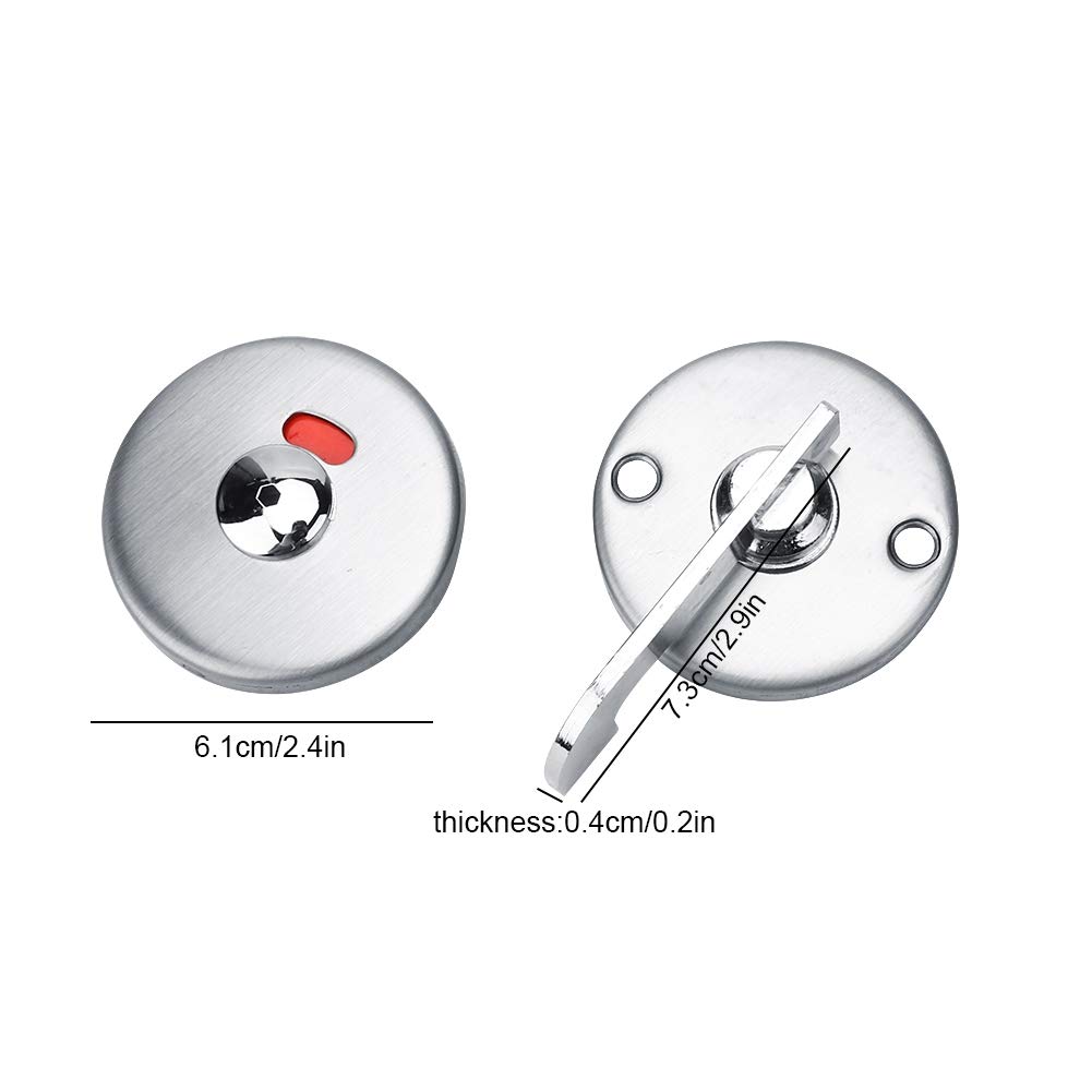 Stainless Steel Bathroom Cubicle Partition Rotating Door Lock Indicator Bolt - Durable Silver Block Locks for Commercial Restrooms & Public Toilets | Perfect for Office Buildings, Shopping Malls, and High-Traffic Restroom Facilities