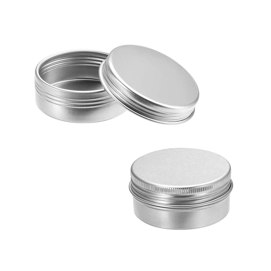 uxcell 24 Pack 0.67 oz Round Aluminum Cans with Screw Top Metal Lids - Small Tin Containers for DIY Crafts, Candle Making, Storage (20ml) - Perfect for Home Decor, Wedding Favors & Party Supplies