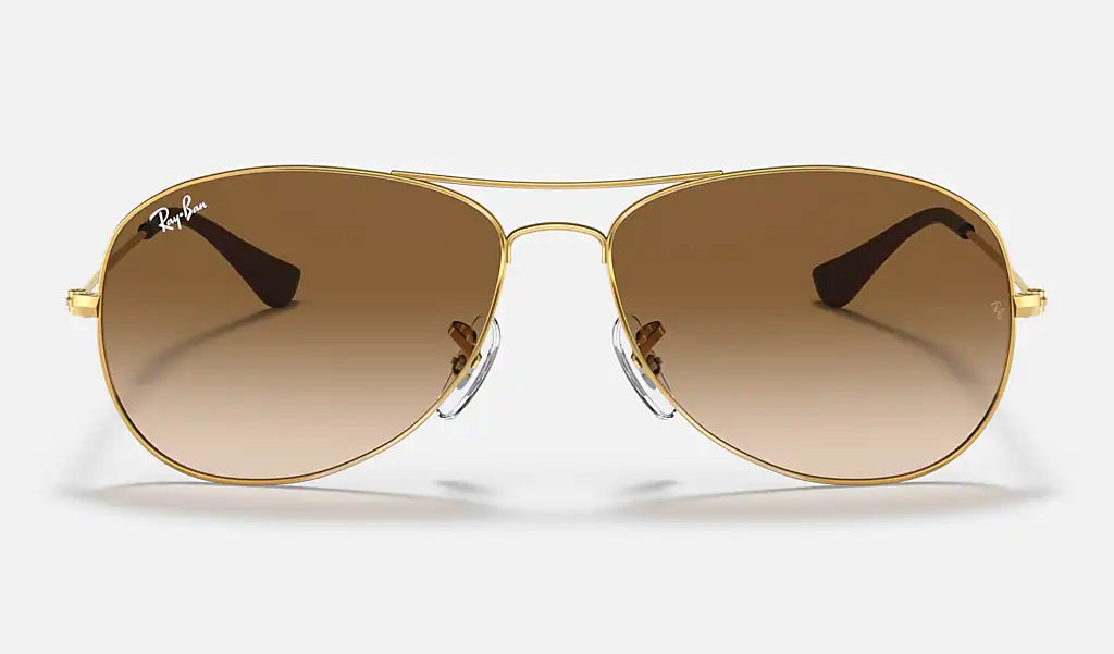 Ray Ban COCKPIT RB3362 001 51 56mm Gold/Brown Gradient Aviator Sunglasses - UV Protection, Polarized Lenses for Driving, Outdoor Activities & Fashion