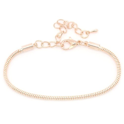 Sparkling Rose Gold Snake Chain Bracelet with Lobster Clasp - Elegant Jewelry for Women, Perfect for Parties, Dates & Special Occasions