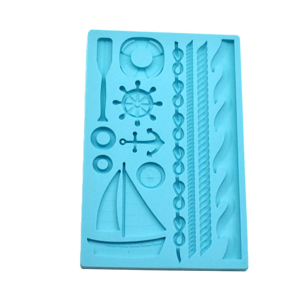 Sailing Ship Silicone Mold - Boat & Sea Waves Fondant Mold for Cake Decorating, Gum Paste Molds - Perfect for Nautical Themed Cakes, Cupcakes & DIY Baking Projects
