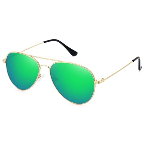 Golden Frame Green Lens