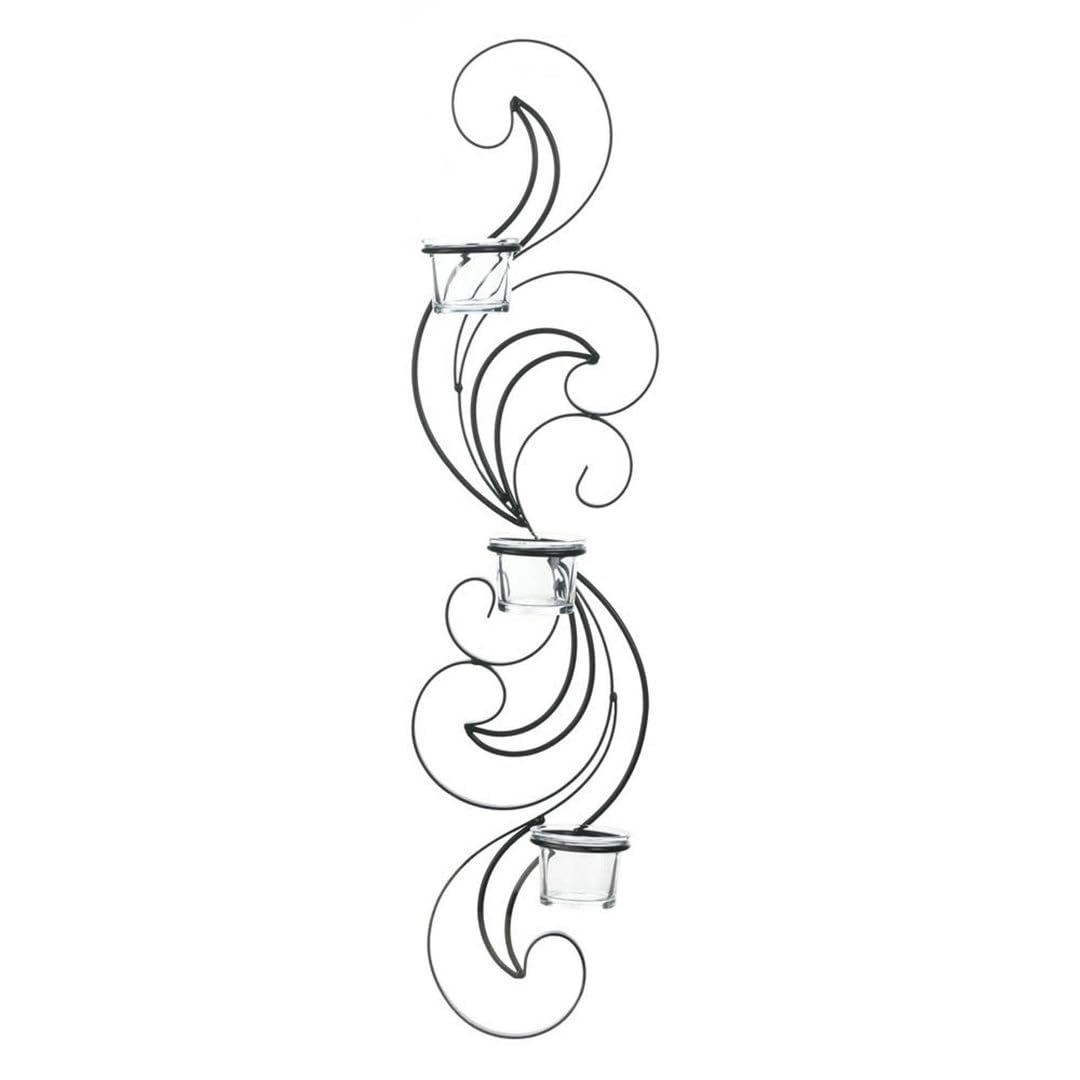 Wisp Candle Wall Sconce Set of 2 - 24.5 Inch Tall Modern Farmhouse Wall Light Fixture - Perfect for Bedroom, Living Room & Entryway Decor