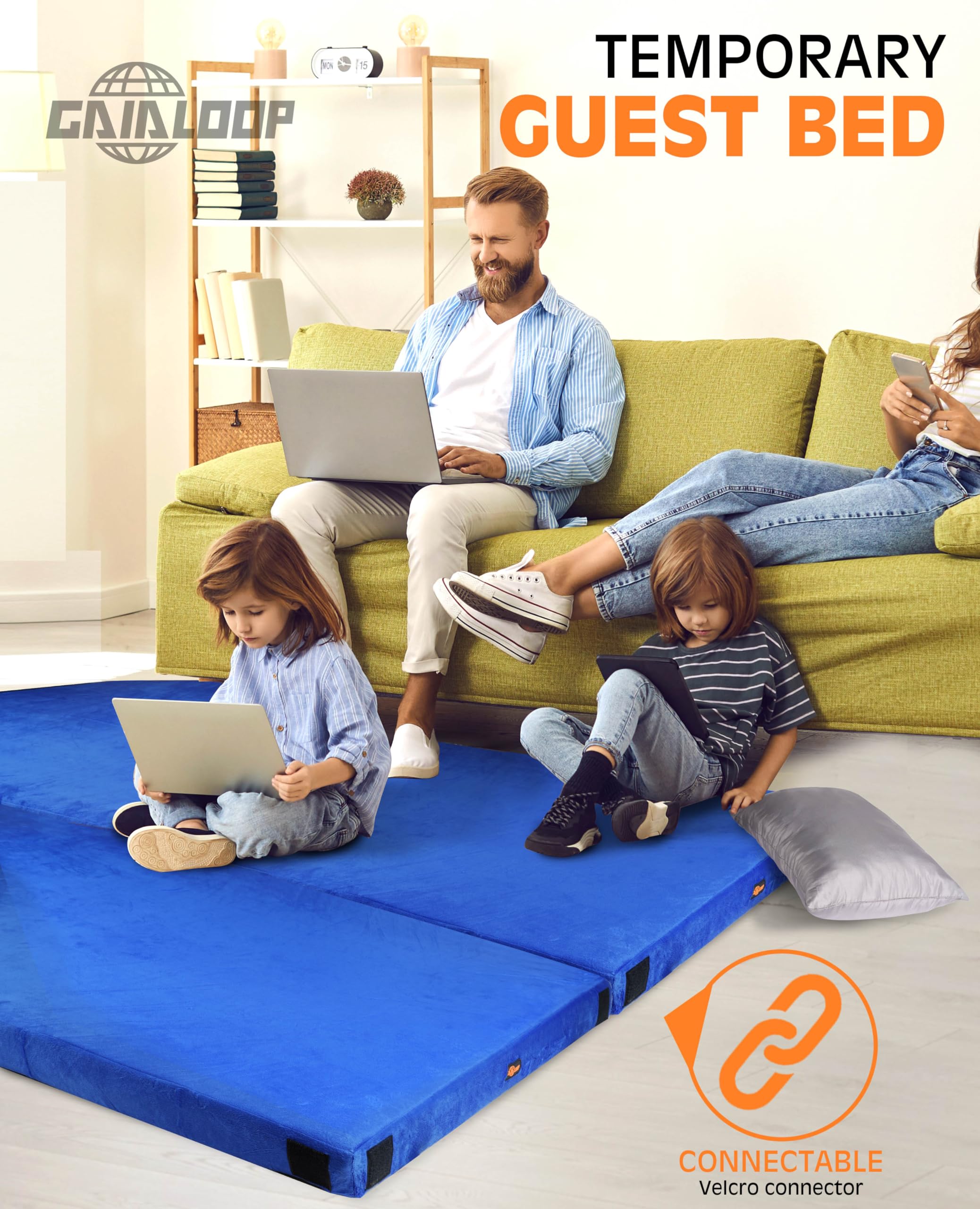 3 Inch Thick Memory Foam Camping Mattress - Portable Sleeping Pad for Tent, Car & Cot - Roll Up Floor Mat for Glamping, Guest Sleepovers & Outdoor Adventures