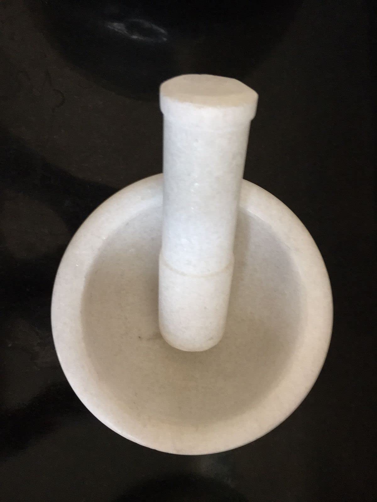 Premium White Marble Mortar and Pestle Set - 5 Inch Stone Grinder for Spices, Herbs & Kitchen Use | Handcrafted Khalbatta, Imam Dasta & Ohkli Musal | Perfect for Grinding, Crushing & Mixing - Ideal for Indian Cooking, Ayurveda & Home Remedies