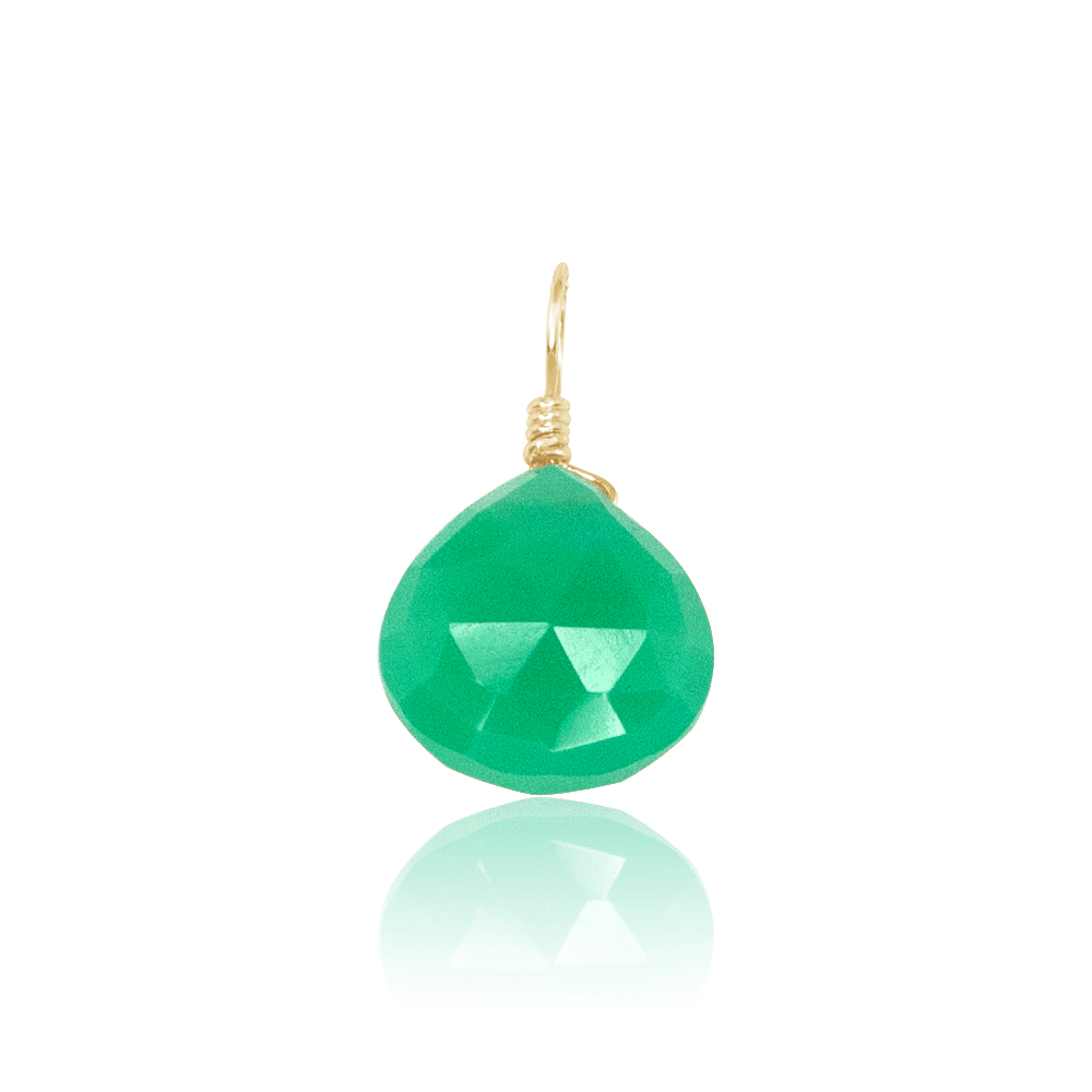 Natural Tiny Chrysoprase Teardrop Gemstone Pendant Necklace - Elegant Green Stone Jewelry for Women, Perfect for Daily Wear & Special Occasions