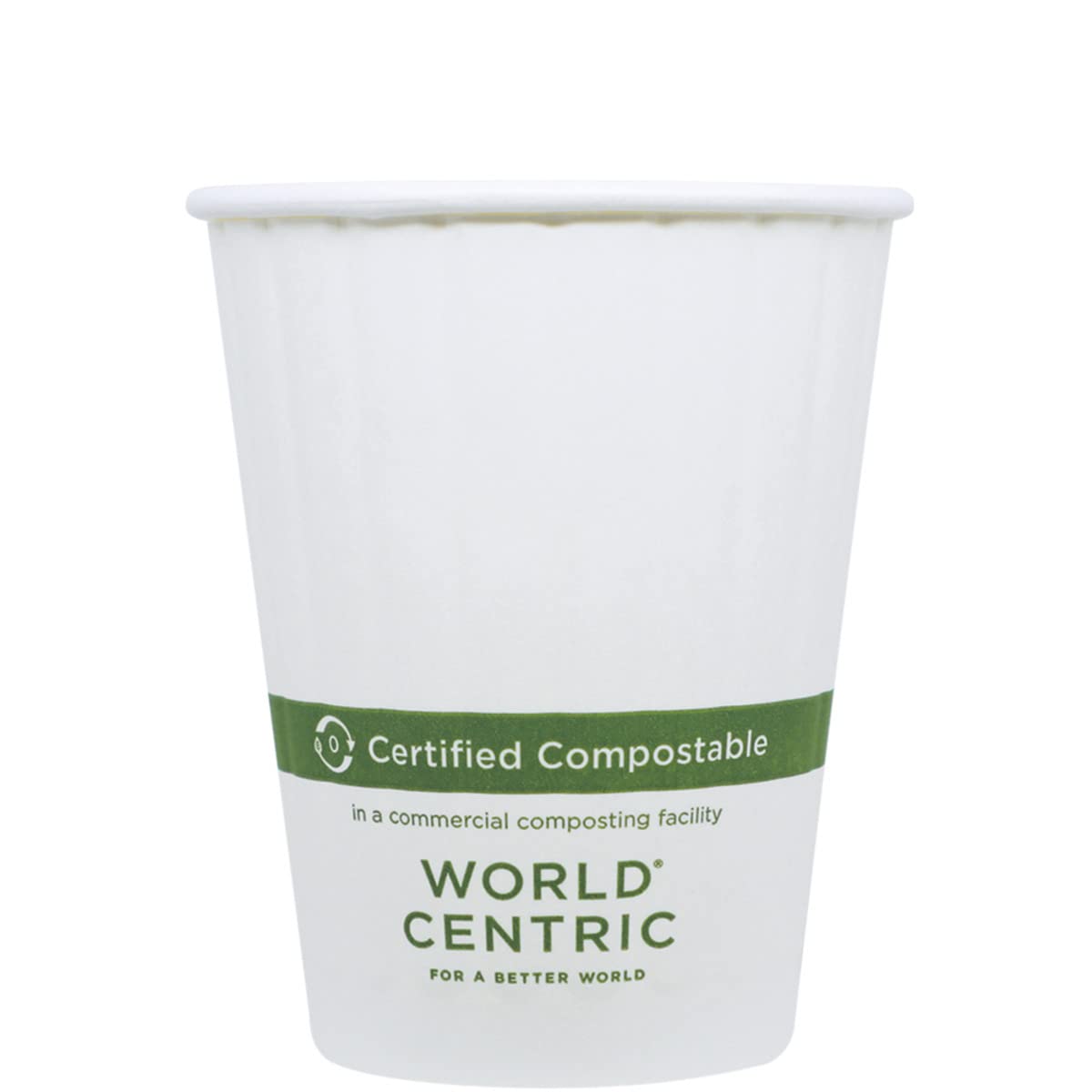 World Centric CU-PA-12D 100% Compostable Double Wall Paper Hot Cups, 12 oz, White - Pack of 1000 | Eco-Friendly Disposable Coffee Cups for Cafes, Offices & Events