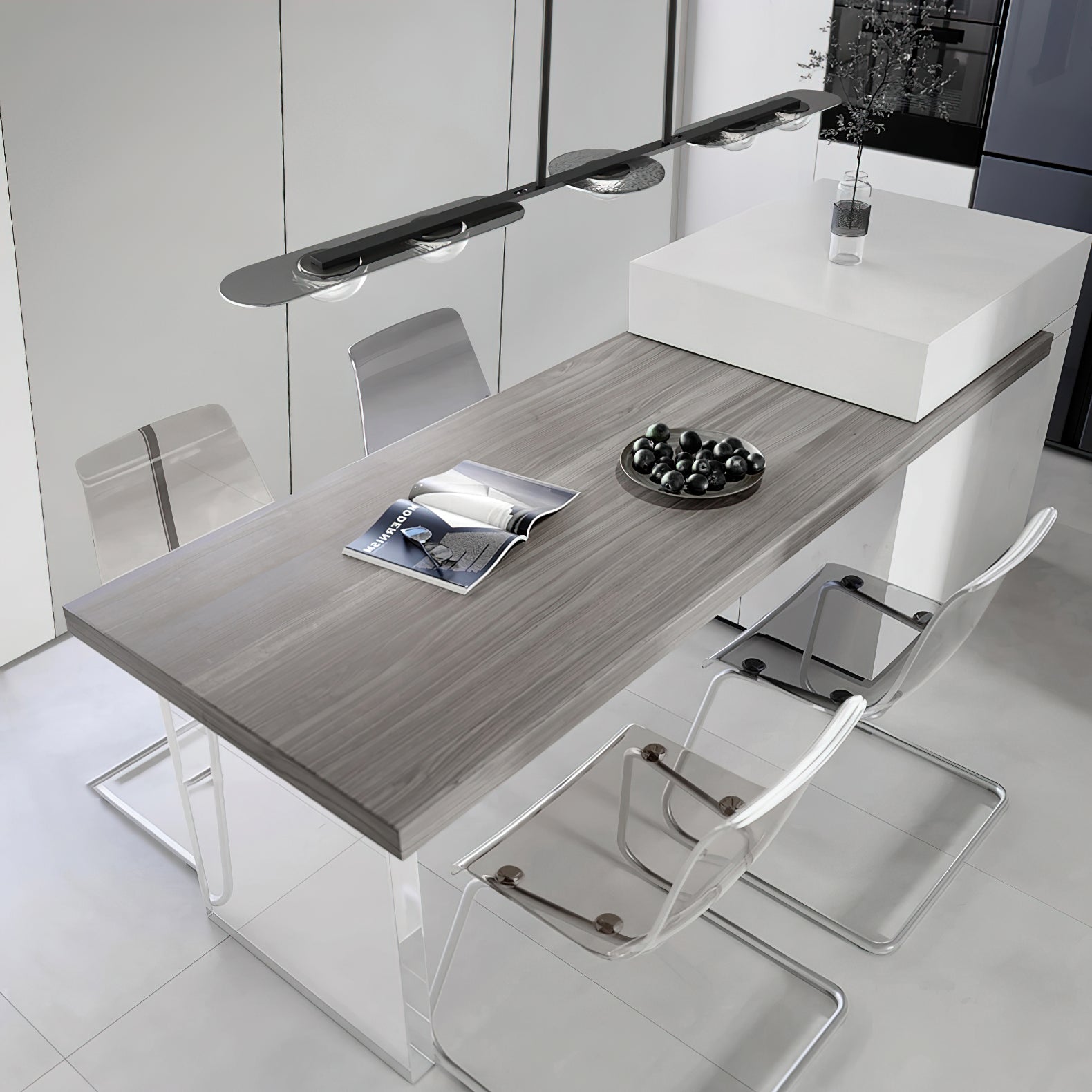 Modern Linear Elegance Pendant Light - Sleek Minimalist Hanging Lamp for Dining Room, Kitchen Island & Living Room Decor