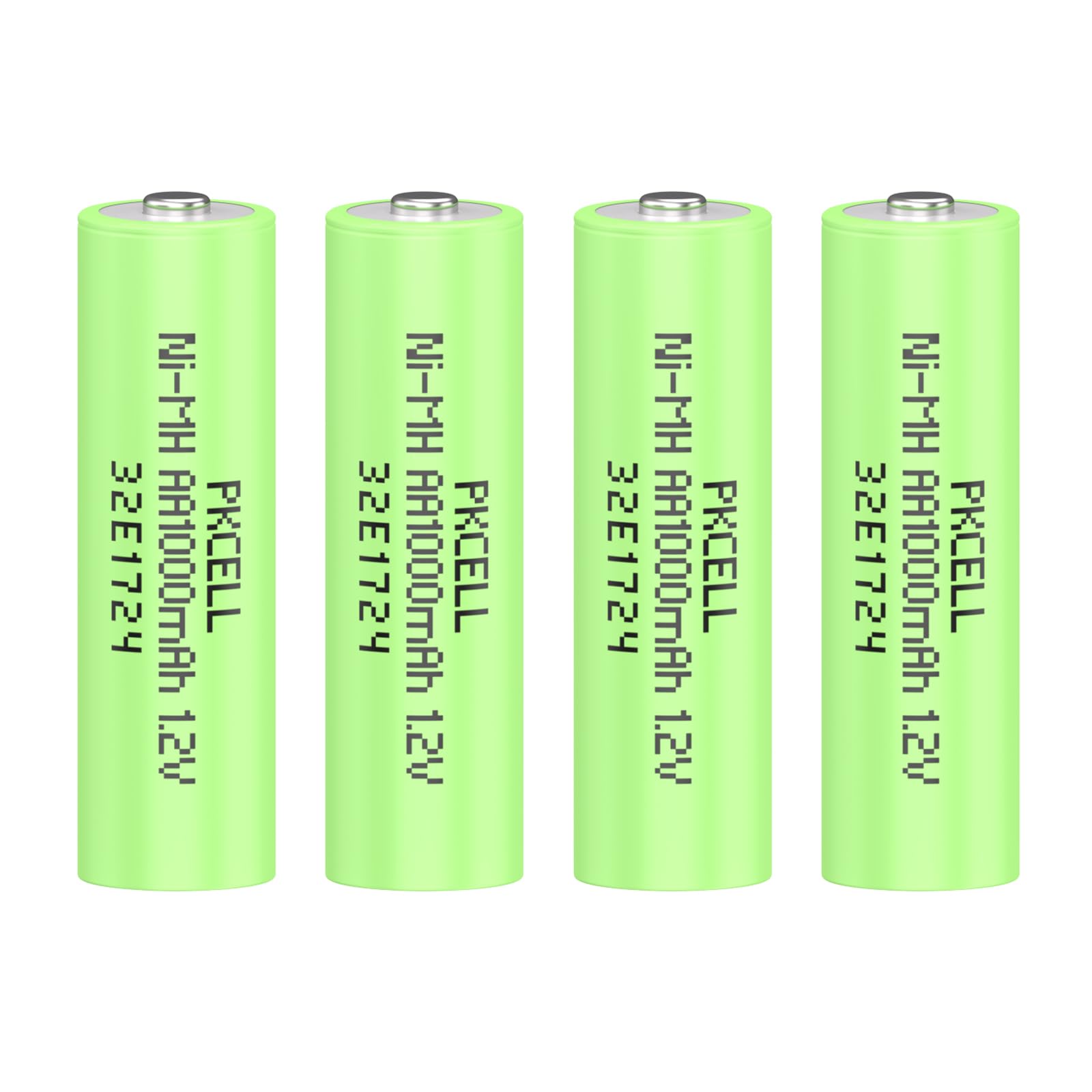 PKCELL Rechargeable AA Batteries 4-Pack - 1000mAh NiMH Double A 1.2V Batteries for Digital Cameras, Wireless Keyboards, Toys & Flashlights - Long Lasting Power Supply
