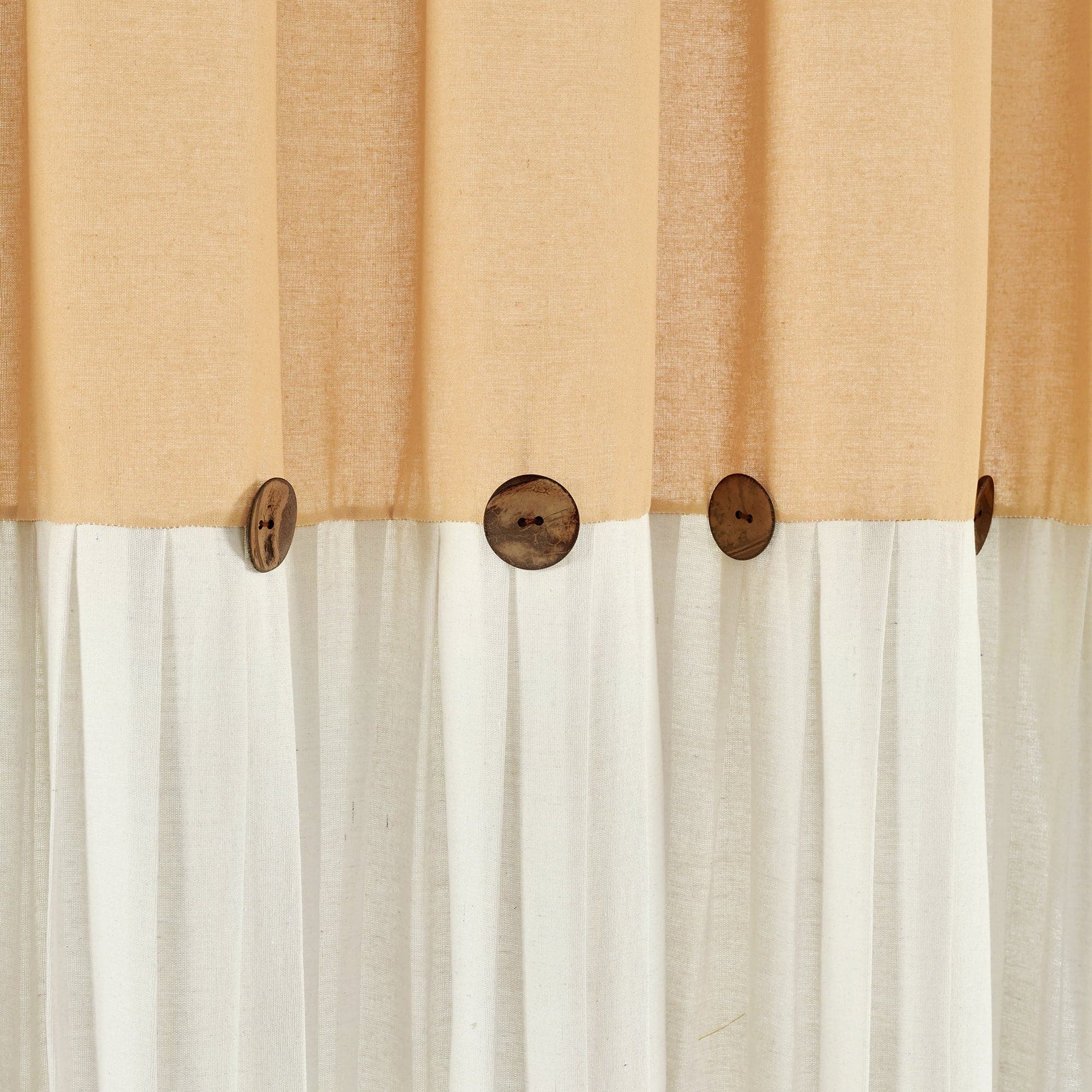 Linen Button Shower Curtain - Waterproof Bathroom Decor for Modern & Farmhouse Style - Perfect for Home, Apartment, and Spa Use