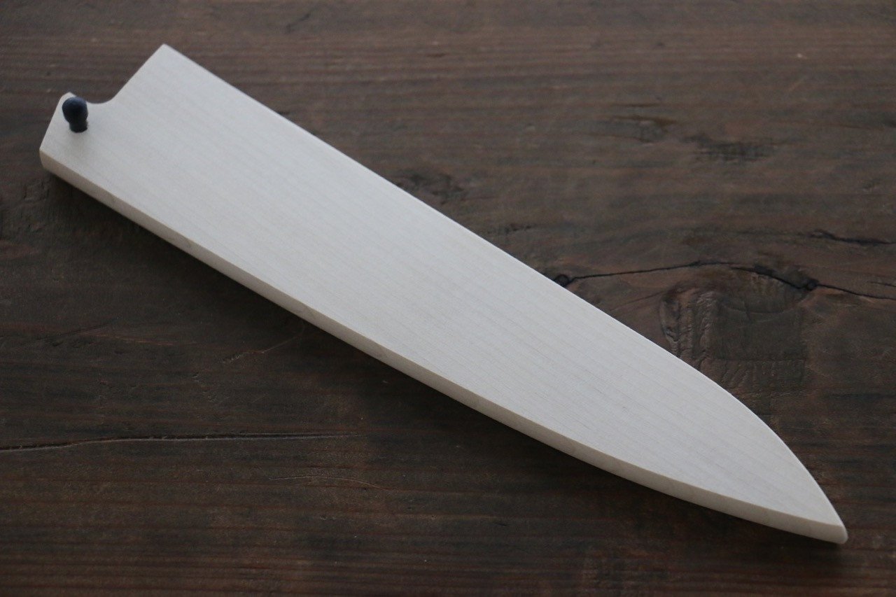 Premium Magnolia Saya Sheath for 180mm Petty Utility Knife - Handcrafted Plywood Pin - Perfect for Kitchen, Camping & Outdoor Cooking