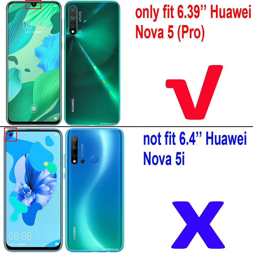 LuluMain Huawei Nova 5/Nova 5 Pro Case with Metal Ring & Kickstand - Shockproof Hard Bumper Phone Cover Compatible with Magnetic Car Mount - Dual Layer Rugged Protection (Black) - Perfect for Work, Travel & Outdoor Activities