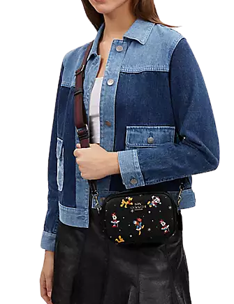 Coach Disney X Coach Mini Jamie Camera Bag with Holiday Print - Stylish Crossbody Bag for Women, Perfect for Travel, Parties & Daily Use