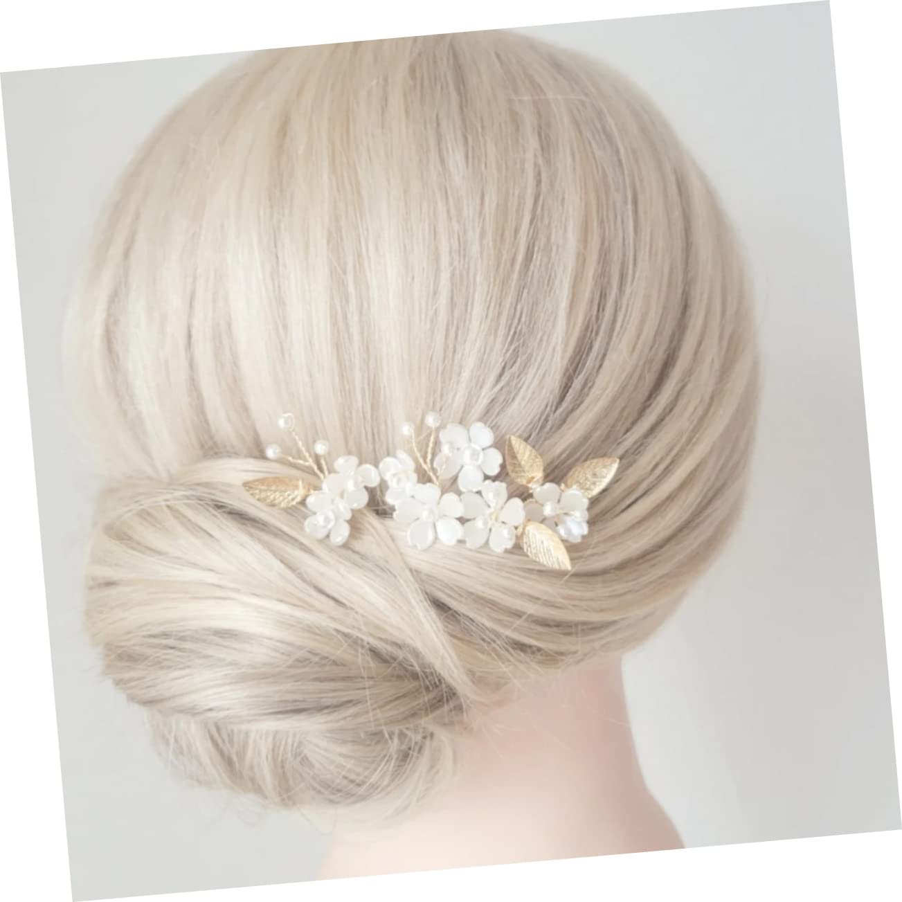 15 Pcs Rhinestone Hair Clips - Gold Trim U-Shaped Bobby Pins for Women, Bridal Hair Accessories, Wedding Party, Prom & Special Occasions | Floral Crystal Decor with Zinc Alloy Metal Base