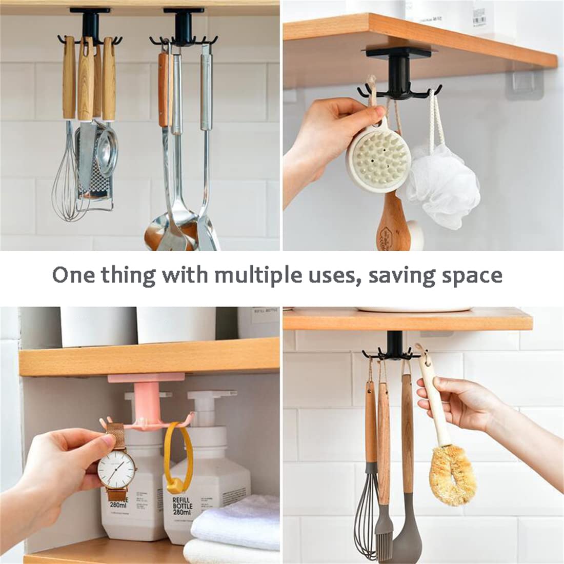 **Kitchen Organizer and Storage Rack - Cabinet Organizer with Hooks for Spices, Utensils & Cookware | Perfect for Pantry, Countertop & Cabinet Organization**
