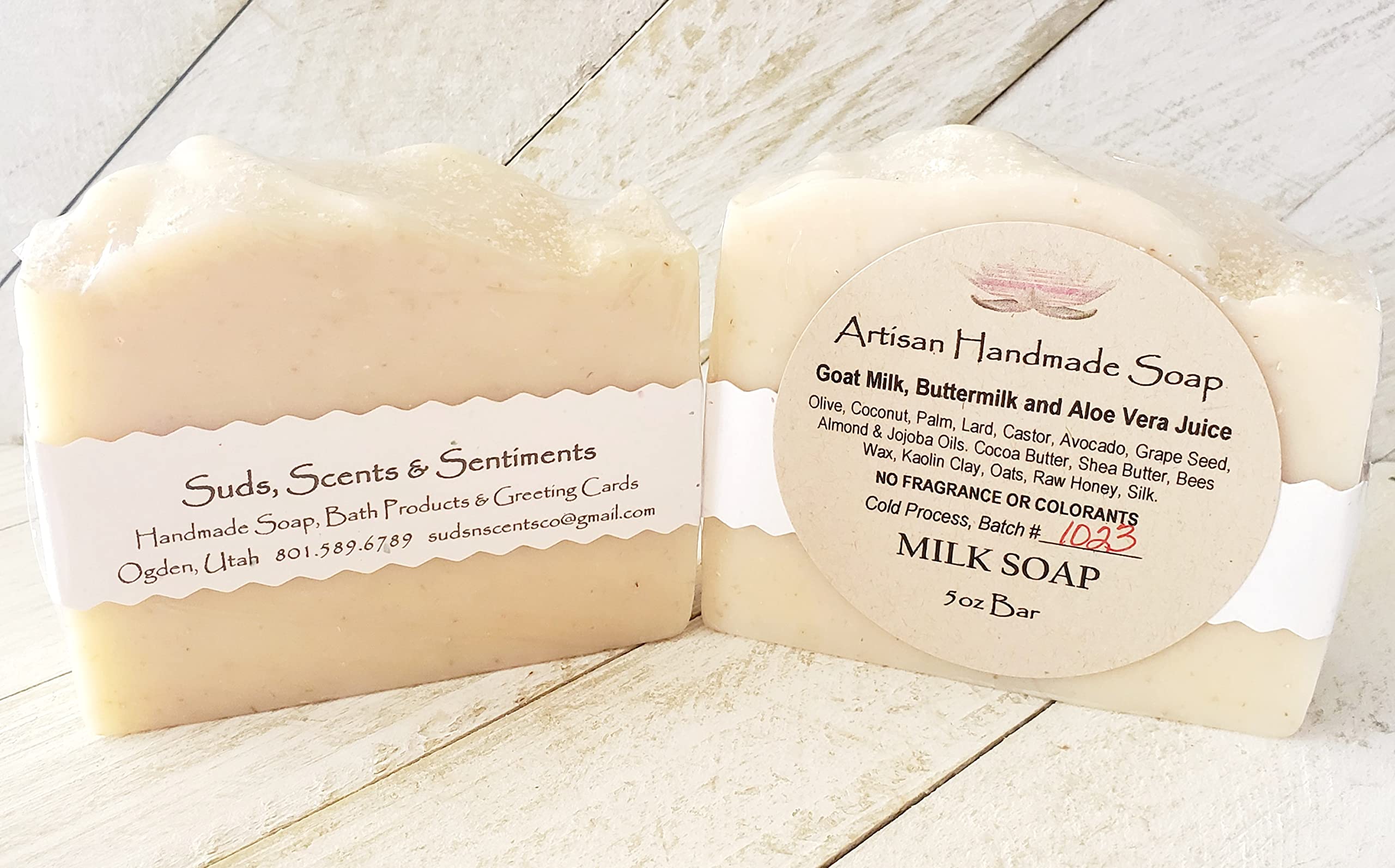 All Natural Goat Milk Soap Bar for Face & Body - 5 oz Handmade in USA with Organic Buttermilk & Coconut Milk, Fragrance-Free, Colorant-Free - Perfect for Sensitive Skin & Daily Skincare Routine