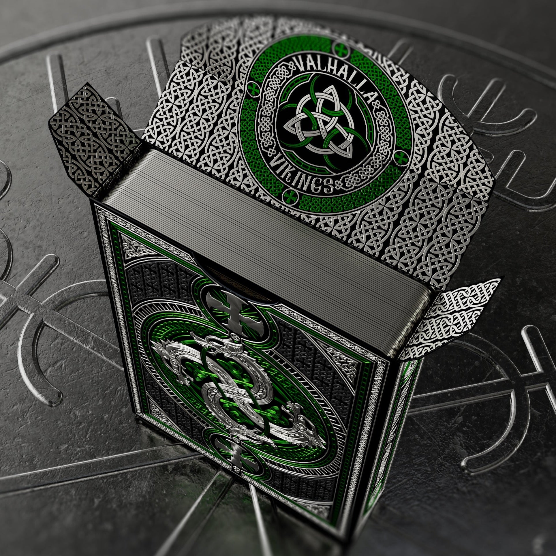 Valhalla Viking Playing Cards - Premium Gilded Emerald Deck for Poker, Magic Tricks & Collectors | Perfect for Game Nights, Gifts & Cardistry