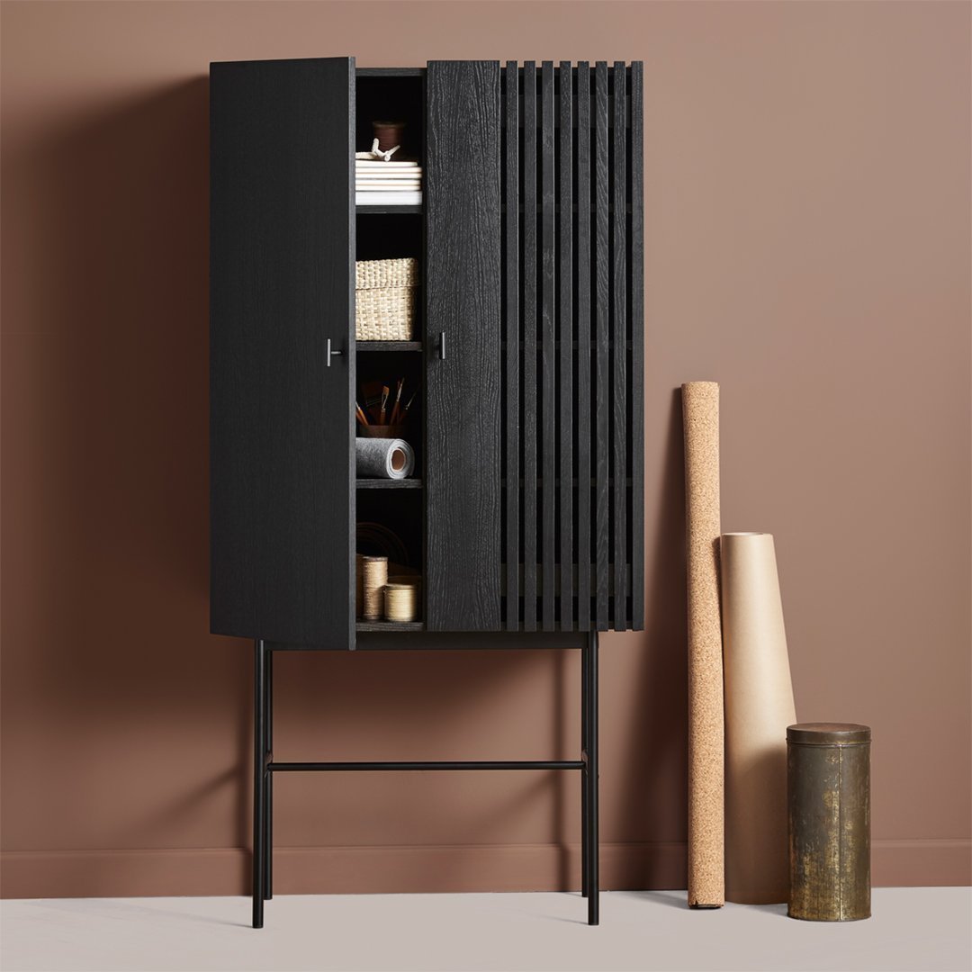 Modern High Sideboard with Array Design - Stylish Storage Cabinet for Living Room, Dining Room, or Entryway