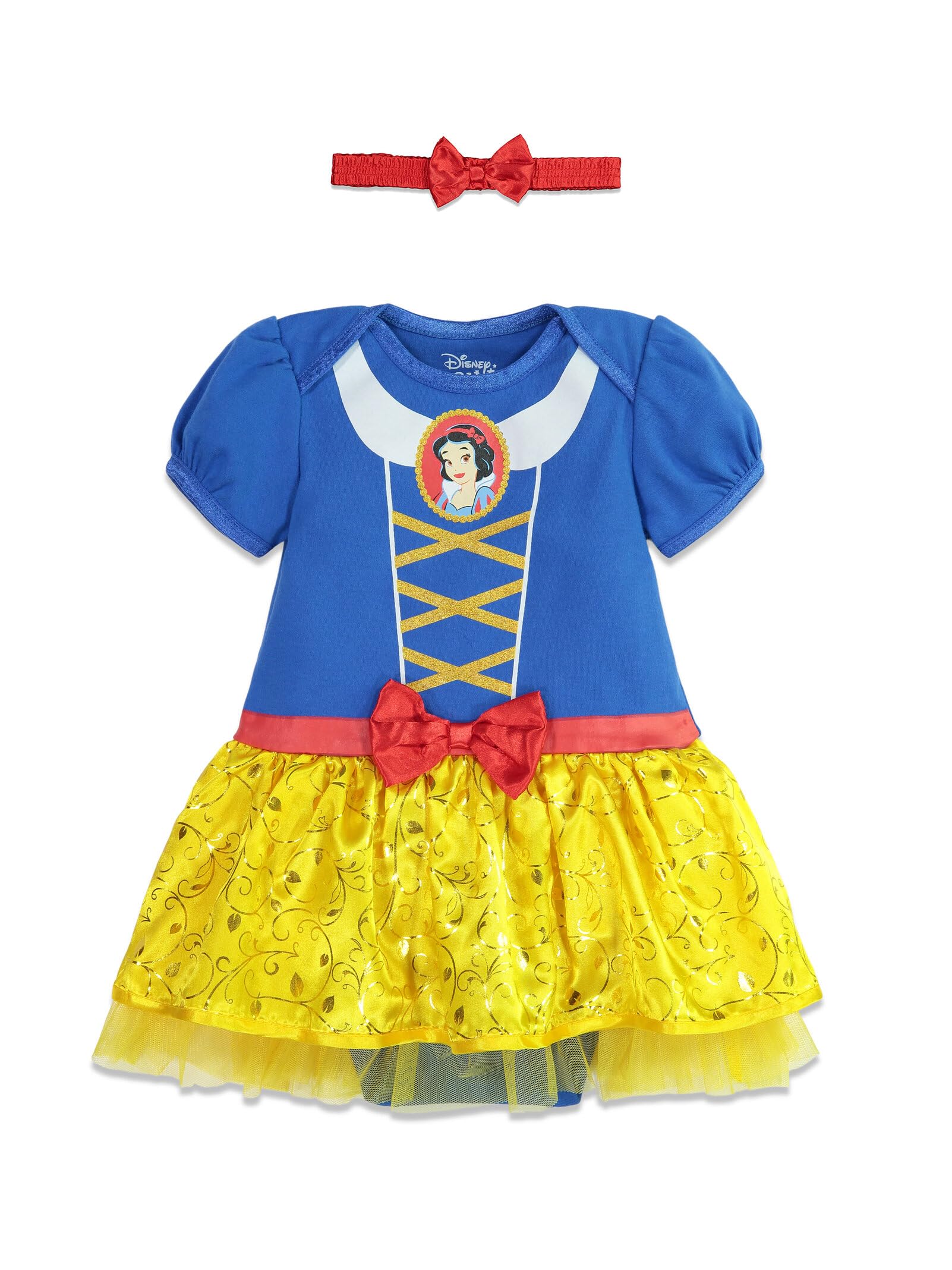 Disney Princess Snow White Baby Girls Costume Dress & Headband Set for 12-18 Months - Perfect for Halloween, Birthday Parties & Dress-Up Play