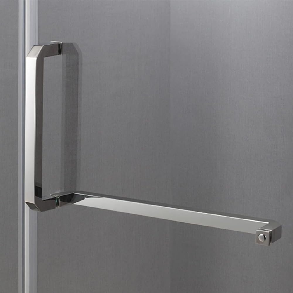 Polished Chrome Shower Glass Door Pull Knob & Towel Bar Set - 225mm & 275mm Barn Door Handles for Bathroom & Shower Screen Door - Perfect for Modern Bathroom Renovation and Spa-Like Shower Experience