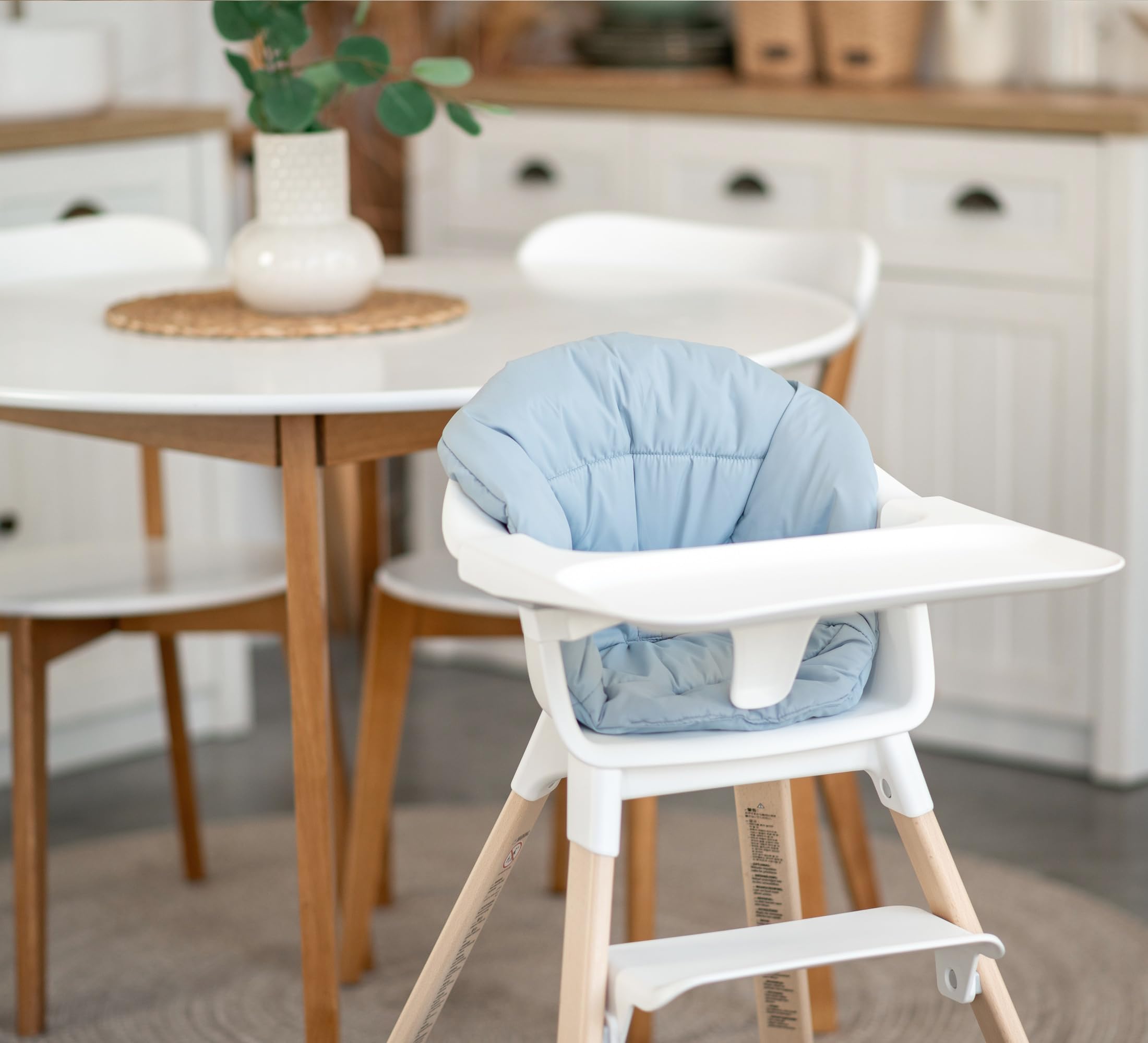 Stokke Clikk High Chair Cushion - Waterproof Baby Seat Pad, Machine Washable & Easy to Clean - High Chair Accessories for Comfortable Feeding - Dreamy Sky Design for Nursery & Dining Room