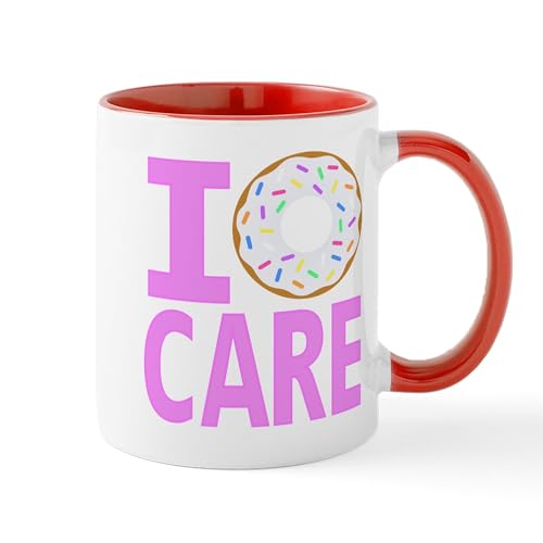 White/Red Inside - I Donut Care Mug