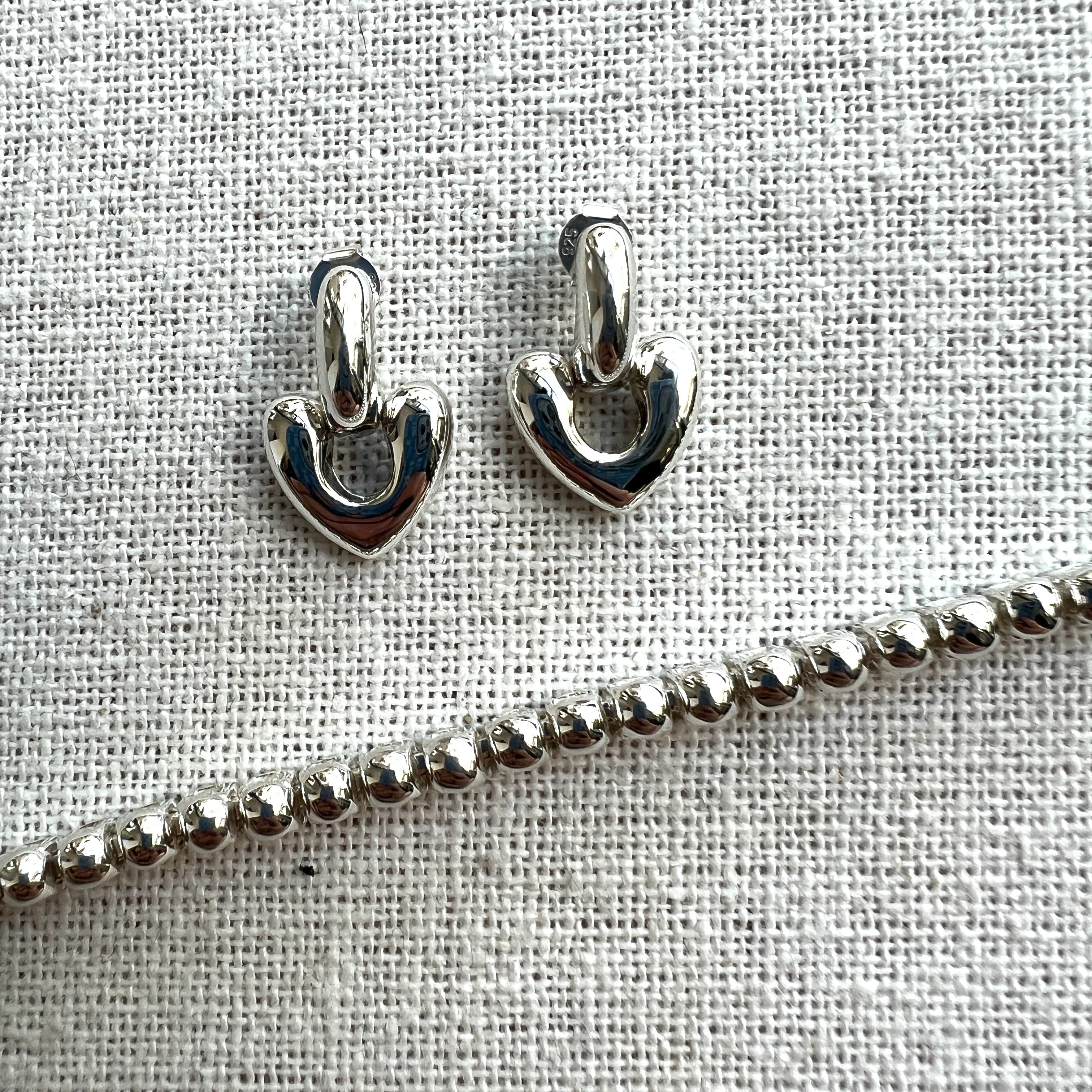 Elegant Small Heart Drop Earrings in Silver - Perfect for Valentine's Day Gifts, Date Nights & Special Occasions