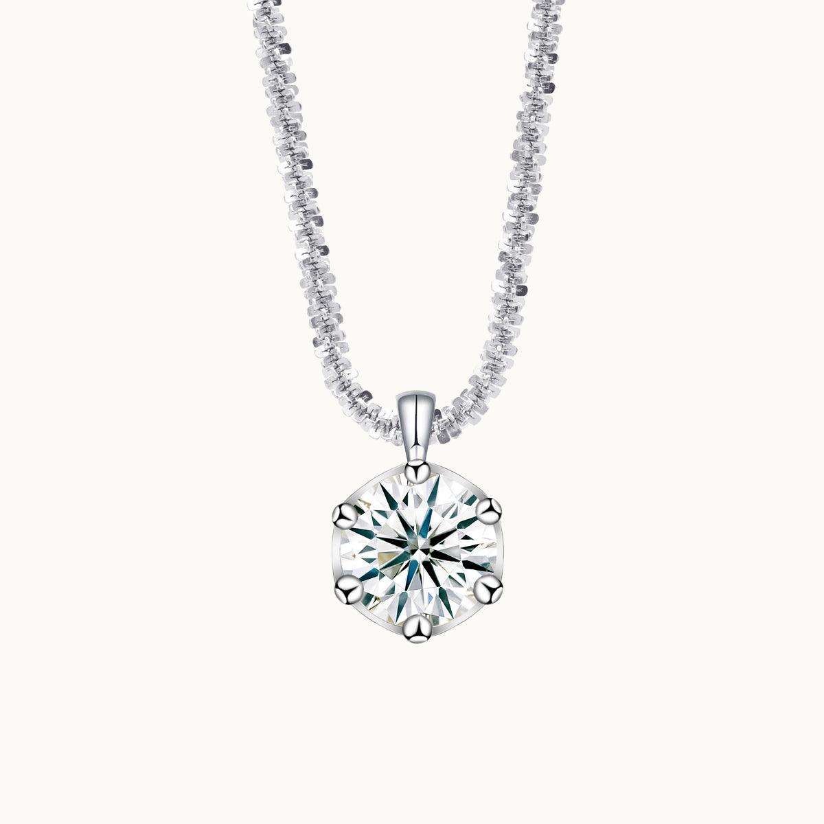 Sparkling Wave Moissanite Pendant Necklace for Women - Elegant 925 Sterling Silver Jewelry Gift for Anniversary, Valentine's Day & Special Occasions