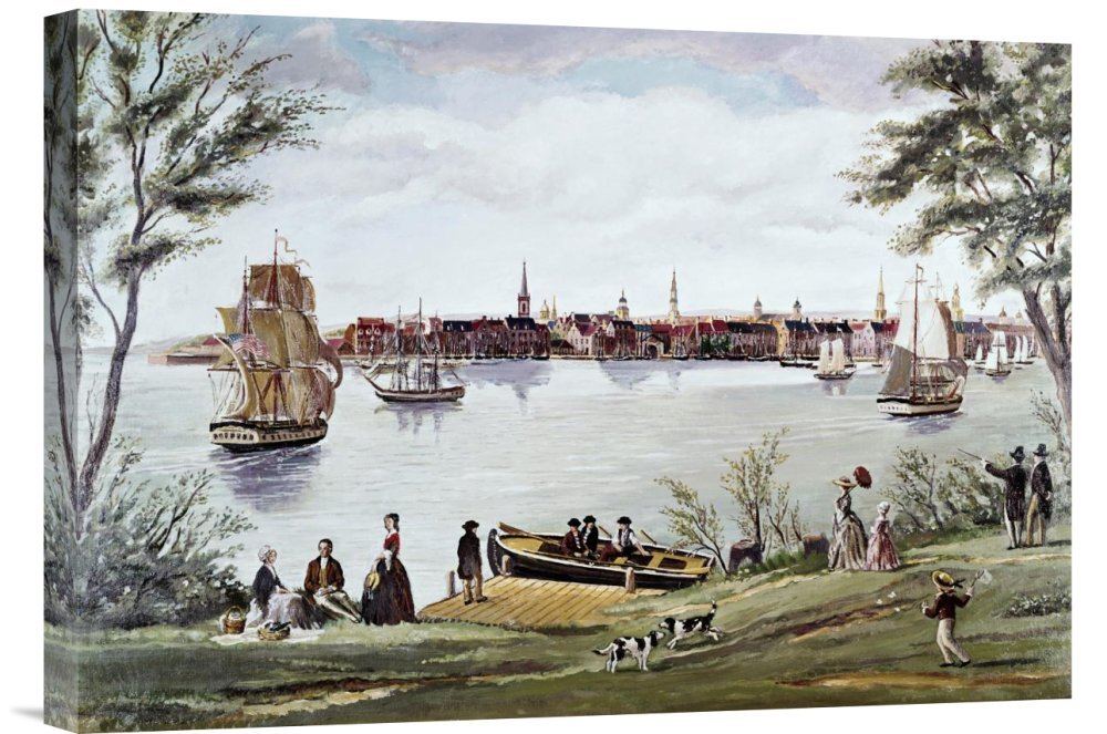 George Torina New York East River Canvas Wall Art - Home & Office Decor