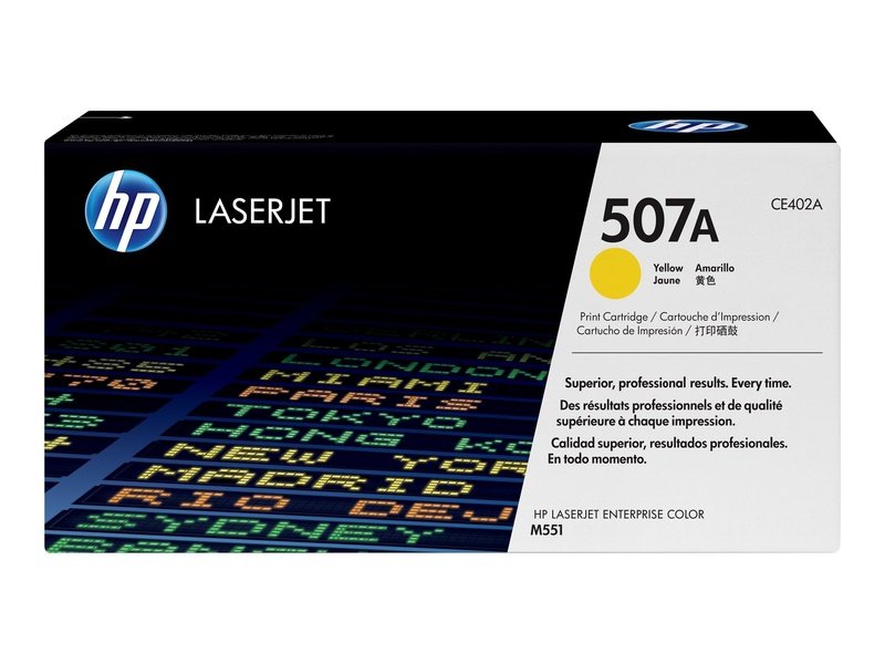 HP 507A Yellow Toner Cartridge for LaserJet Printers - High-Quality Replacement for Office & Home Printing Needs