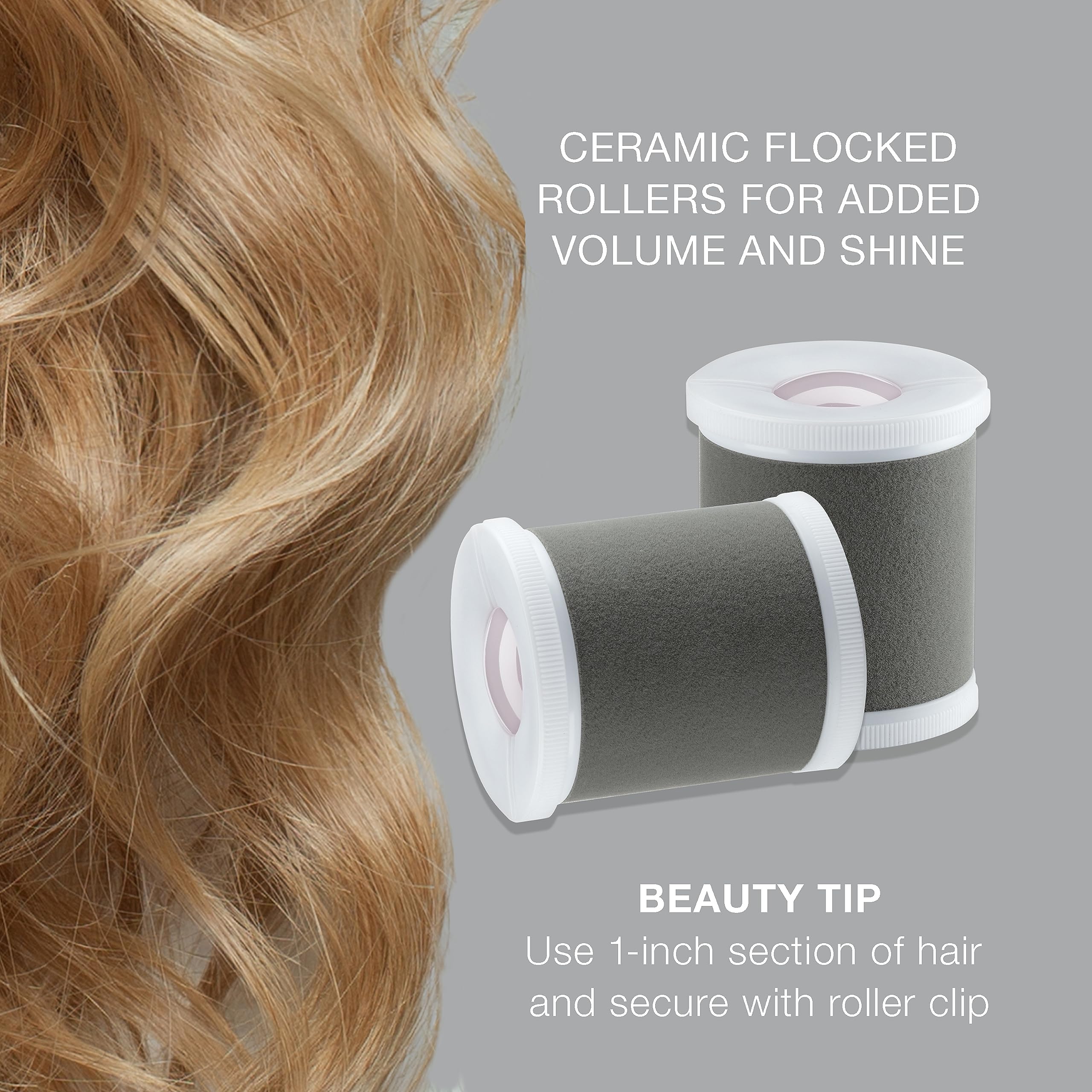 Conair Hot Rollers Hair Curlers Set for Long, Medium & Short Hair - 2 Inch Heated Rollers with Hair Clips Included | Amazon Exclusive | Perfect for Home Styling, Parties & Special Occasions