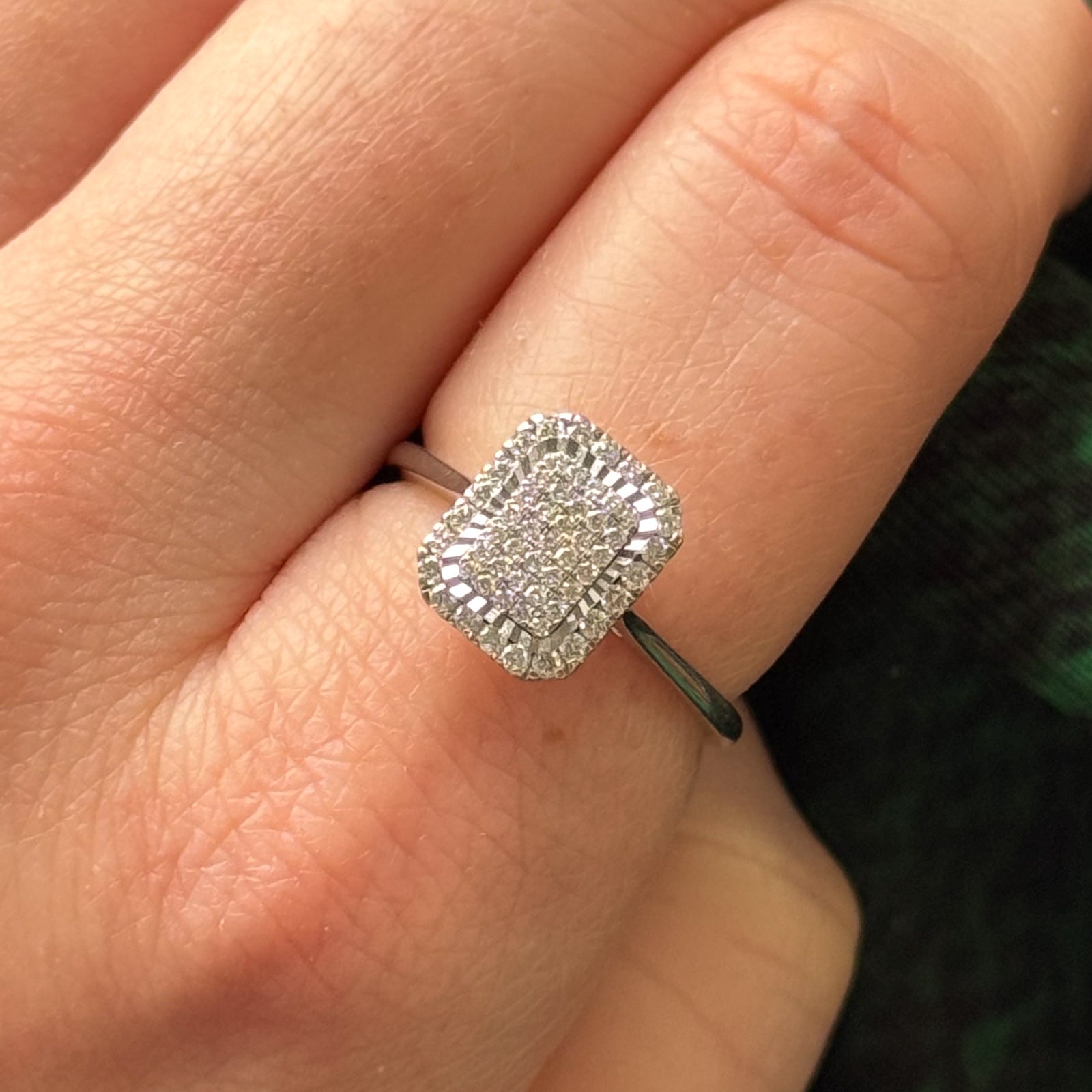 0.40ctw Diamond Grid Ring for Women - Size 7.25 | Elegant Stackable Wedding Band, Anniversary Gift | Perfect for Everyday Wear & Special Occasions