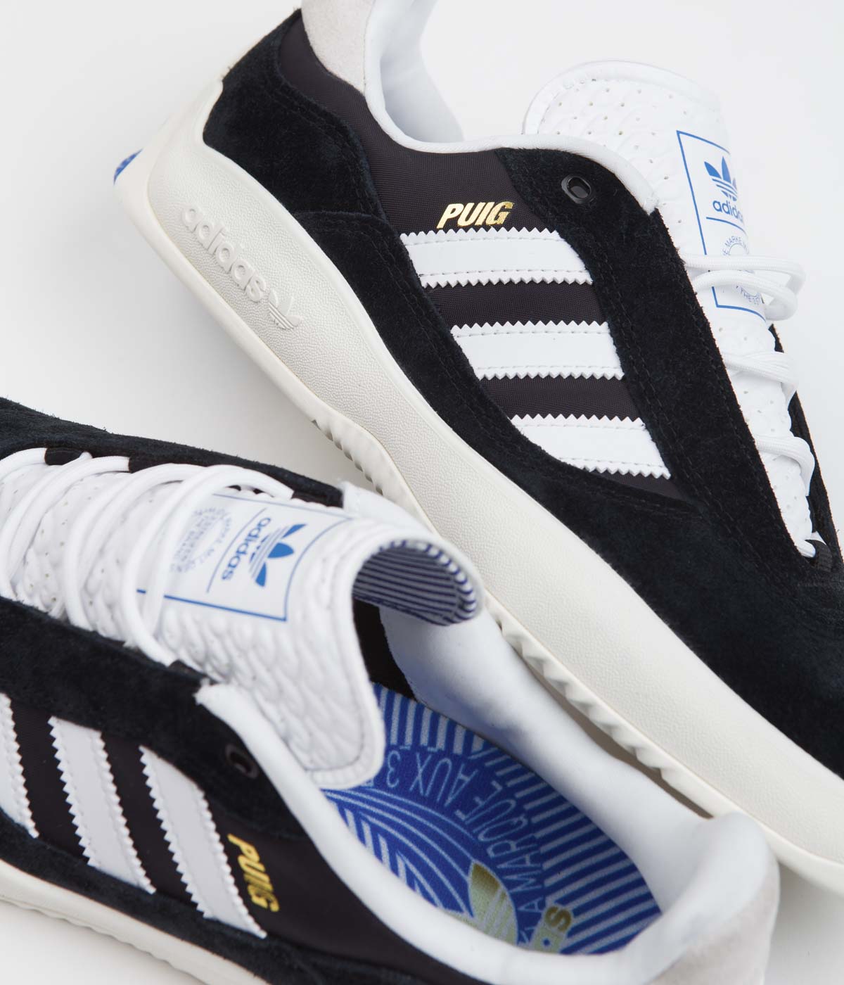 Adidas Puig Running Shoes for Men - Core Black/FTWR White/Bluebird - Lightweight & Comfortable for Jogging, Gym Workouts & Daily Wear