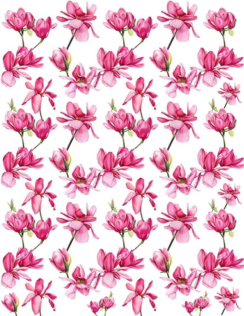 Ceramic Decals for Pottery - Overglaze & Enamel Decals - Magnolia Flower Design - Perfect for DIY Ceramic Painting, Home Decor, and Gift Making