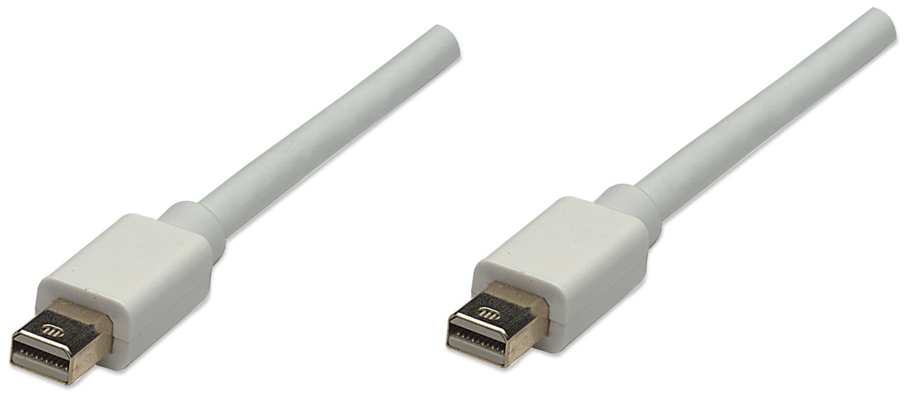 Manhattan Mini DisplayPort Male to Male Cable 2.0M White 324632 - High-Speed 4K Video Connection for MacBook, iMac & PC Monitors