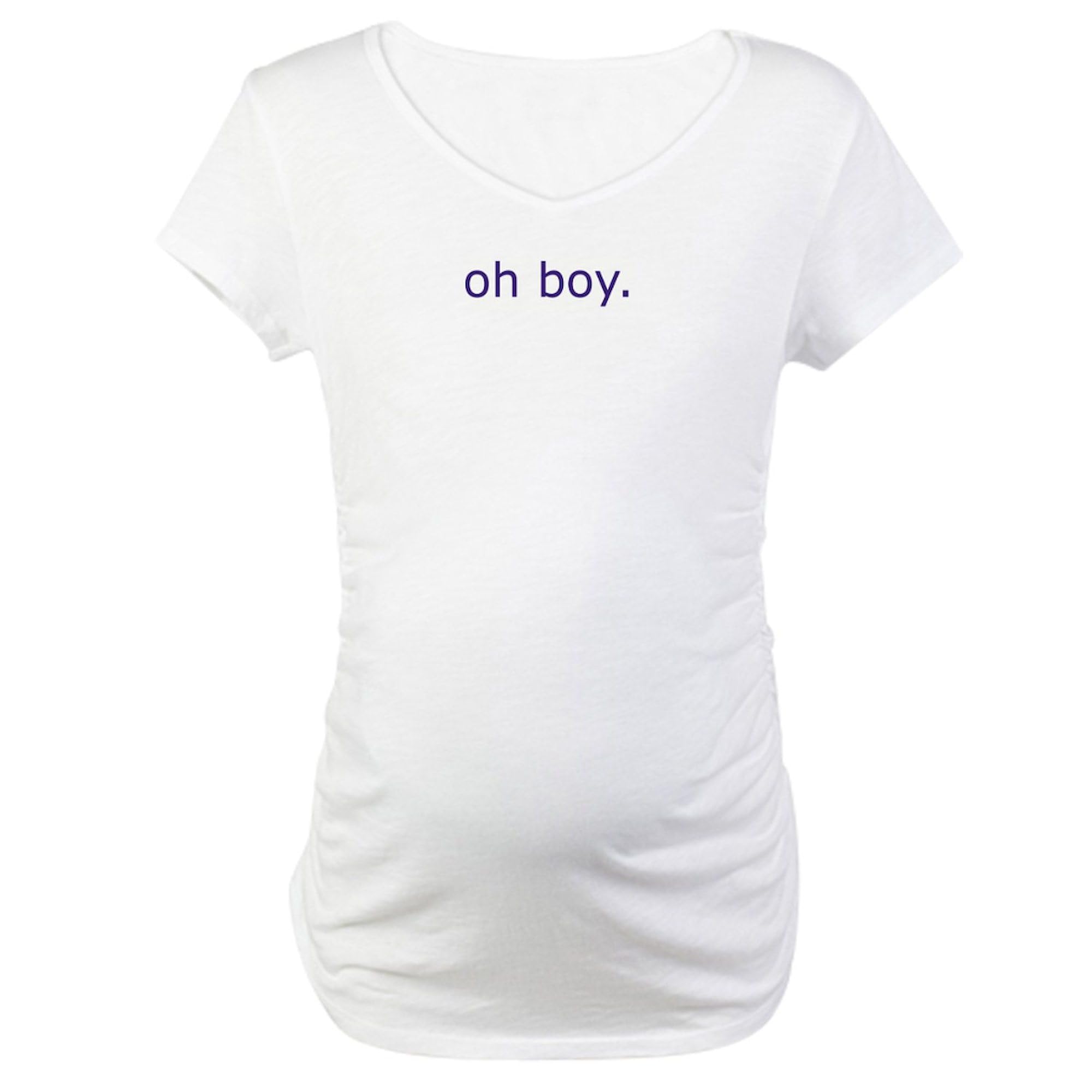 Ohboy Maternity Women's Ruched Side T-Shirt - Comfortable Pregnancy Tee for Expecting Moms | Perfect for Maternity Photos, Baby Showers & Everyday Wear