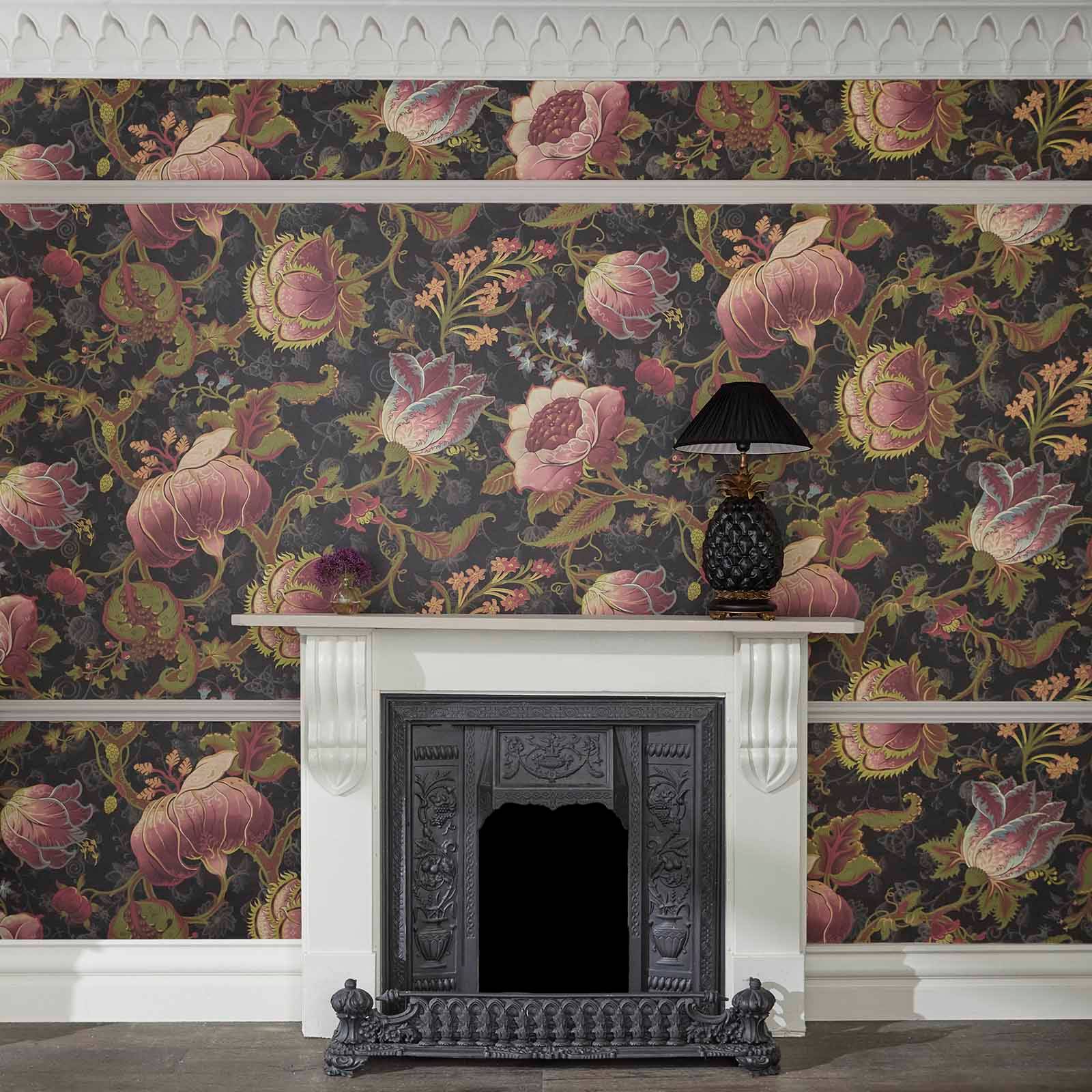 Premium MELIORA Noir Wallpaper - Elegant Black Wall Covering for Living Room, Bedroom & Office Decor