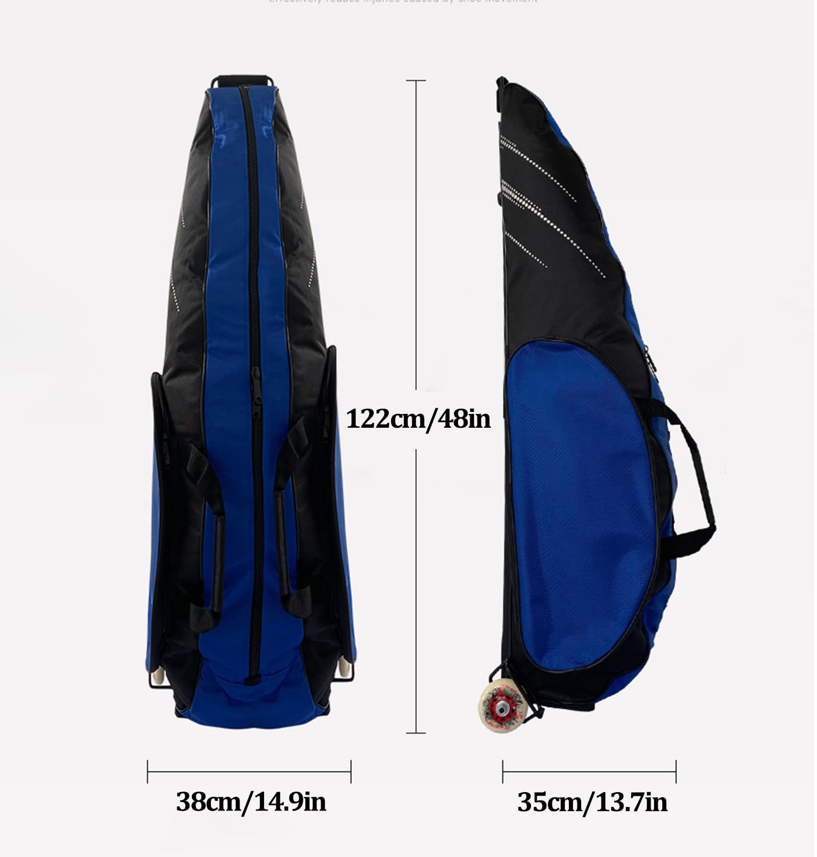 TBQATNTS Fencing Sword Bag - Waterproof 1680D Oxford Cloth Wheeled Durable Fencing Equipment Carrier for Sabre, Epee & Foil - Perfect for Tournaments, Training & Travel