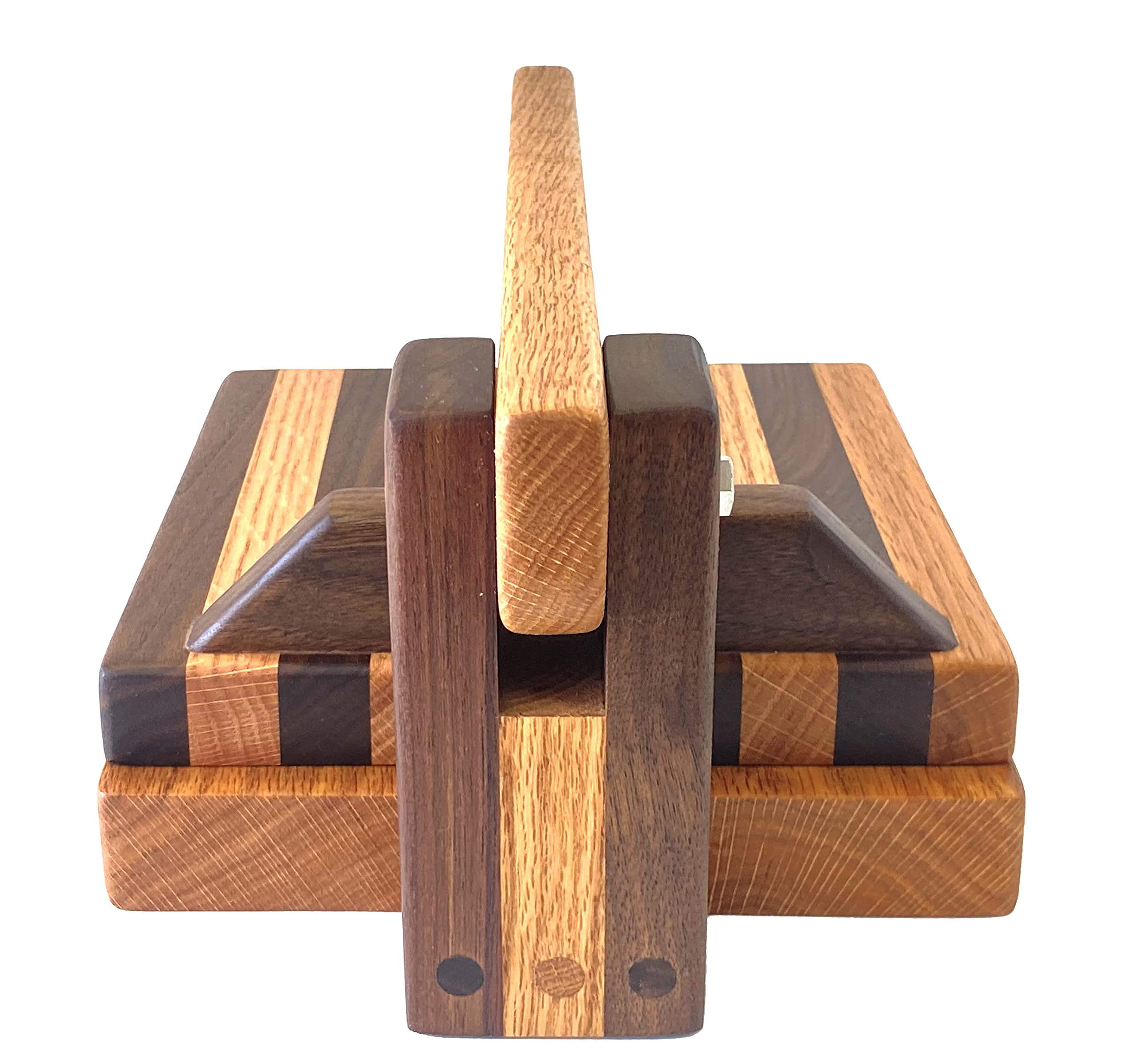 Premium 8 Inch Wooden Tortilla Press - Handcrafted Red Oak & Walnut Hardwood Tortilla Maker for Authentic Mexican Cuisine - Perfect for Making Tortillas, Roti, Burritos, Tacos and Patacones at Home or Restaurant