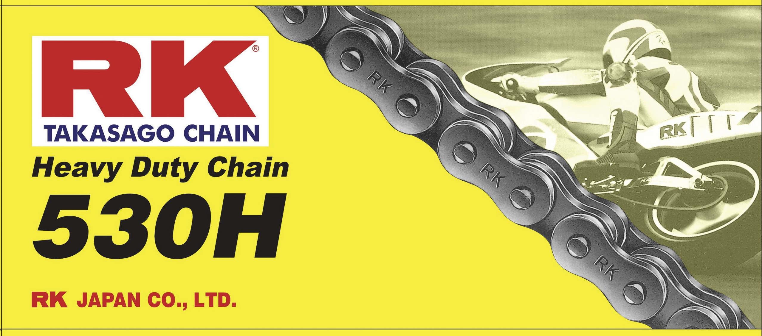 RK Racing Chain M530H-110 Heavy Duty Motorcycle Chain 110 Links - High Performance Replacement Chain for Cruiser, Touring & Sport Bikes - Durable O-Ring Design for Smooth Riding Experience