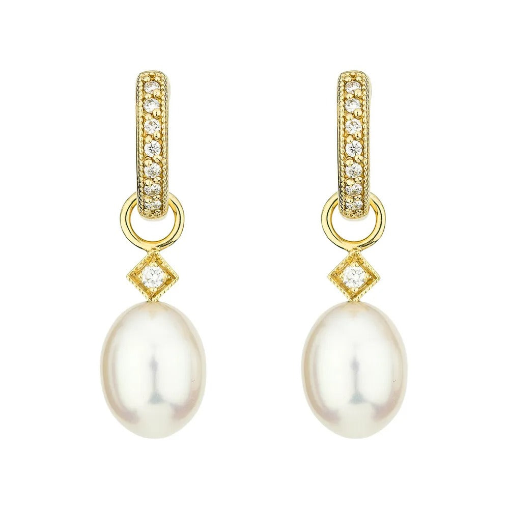 Jude Frances Lisse Pearl Briolette Earrings - Elegant Dangle Earring Charms for Women | Perfect for Weddings, Parties & Special Occasions